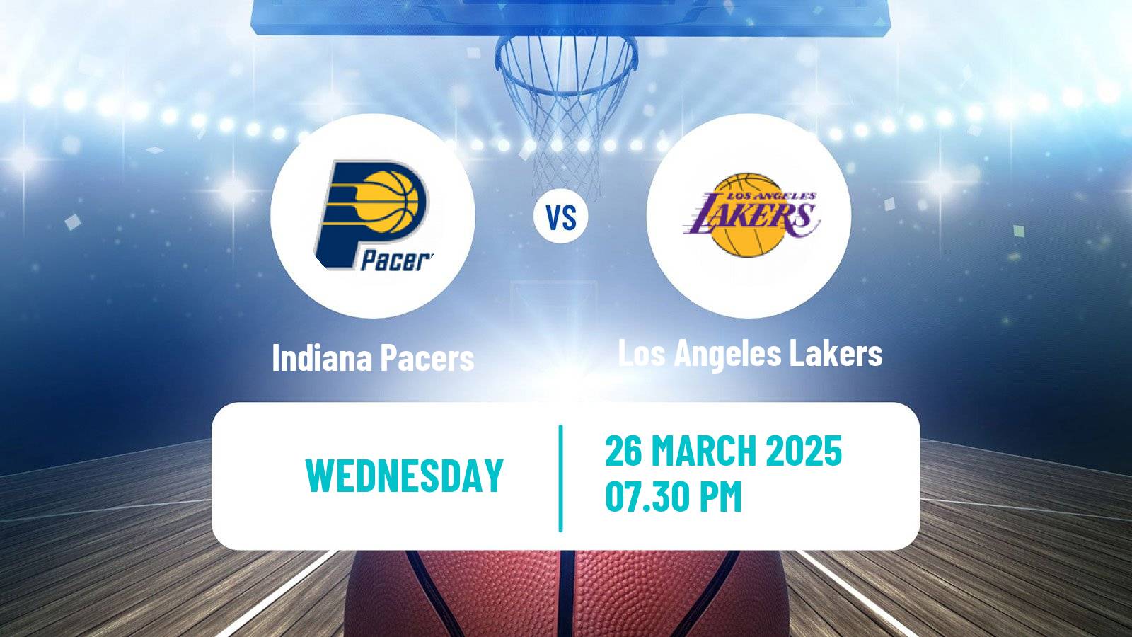 Basketball NBA Indiana Pacers - Los Angeles Lakers