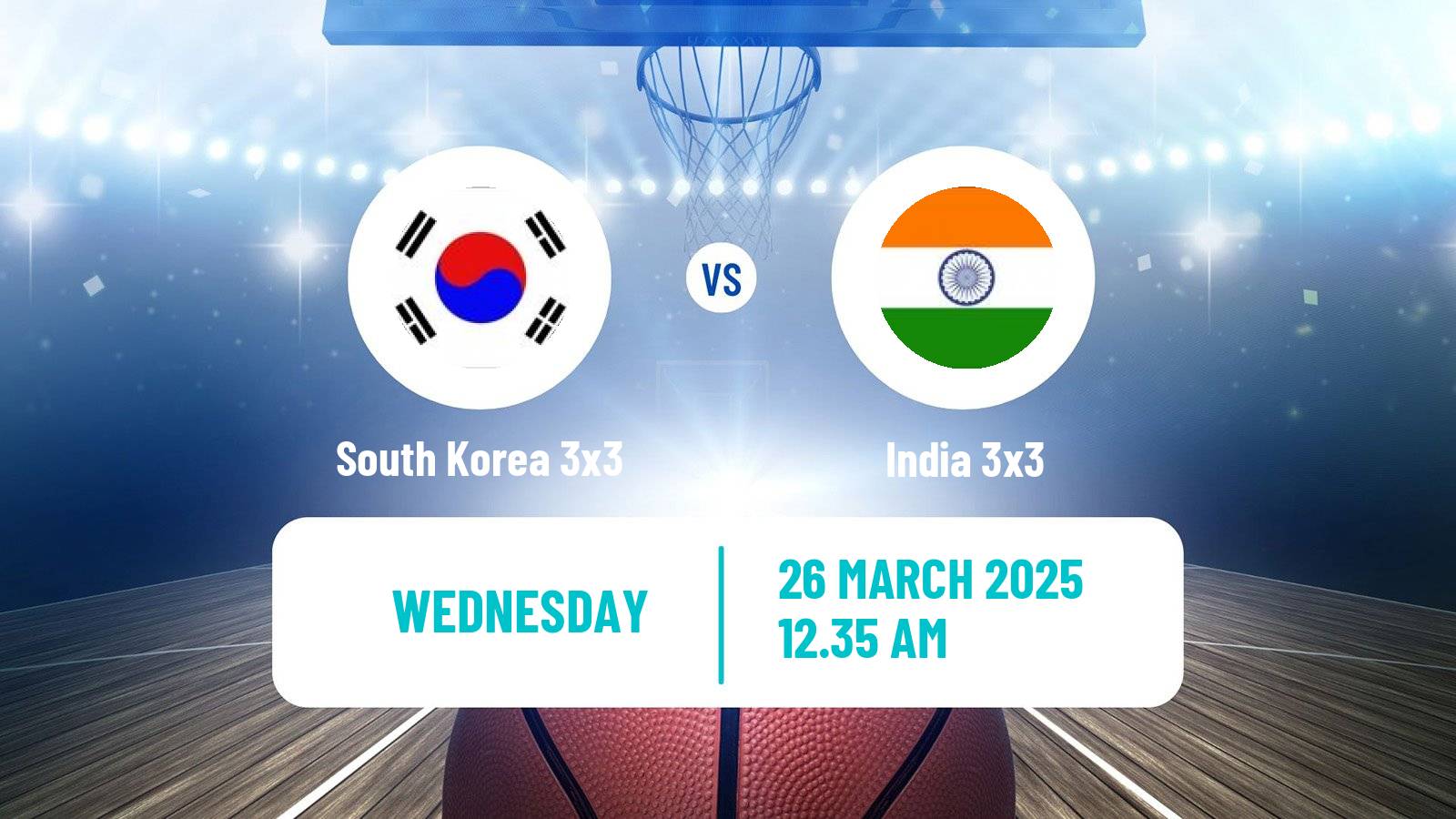 Basketball Asia Cup 3x3 South Korea 3x3 - India 3x3