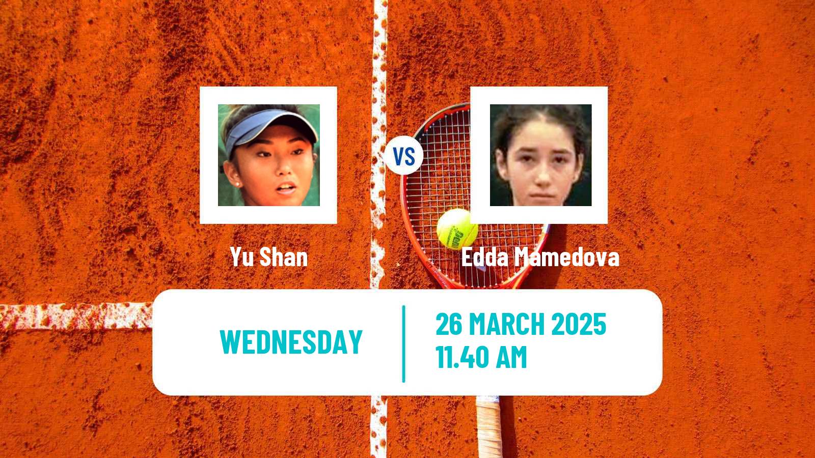 Tennis ITF W15 Sharm Elsheikh 9 Women Yu Shan - Edda Mamedova