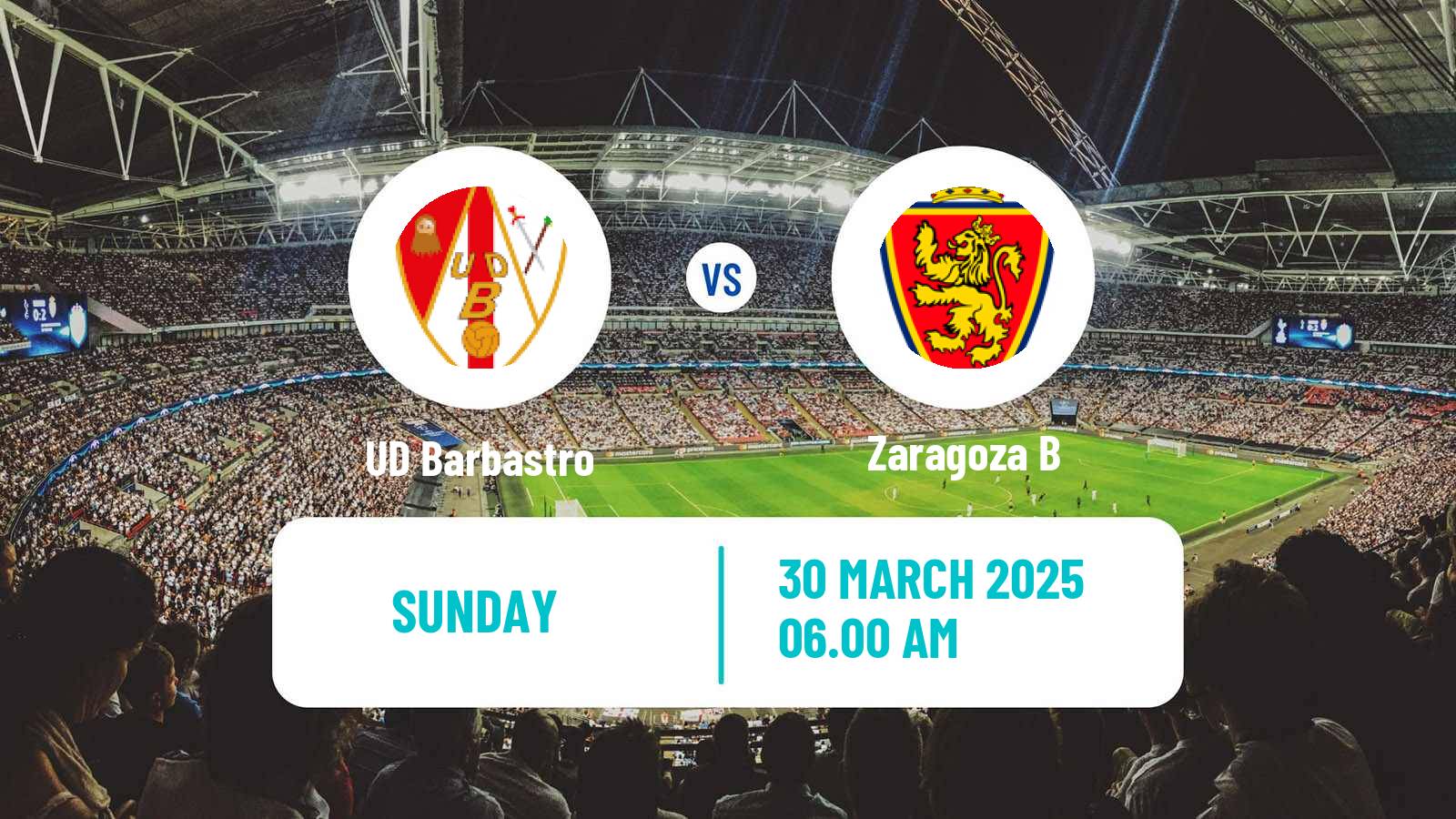 Soccer Spanish Segunda RFEF - Group 2 Barbastro - Zaragoza B