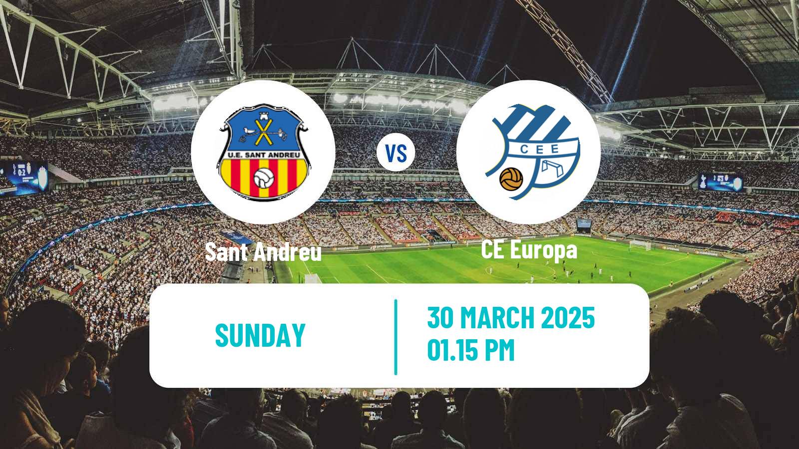 Soccer Spanish Segunda RFEF - Group 3 Sant Andreu - CE Europa