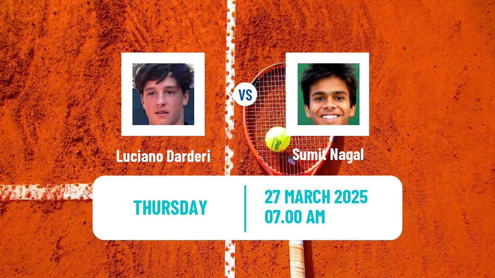 Tennis Naples Challenger Men Luciano Darderi - Sumit Nagal
