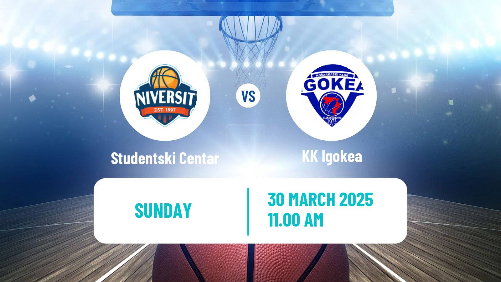 Basketball Adriatic League Studentski Centar - Igokea