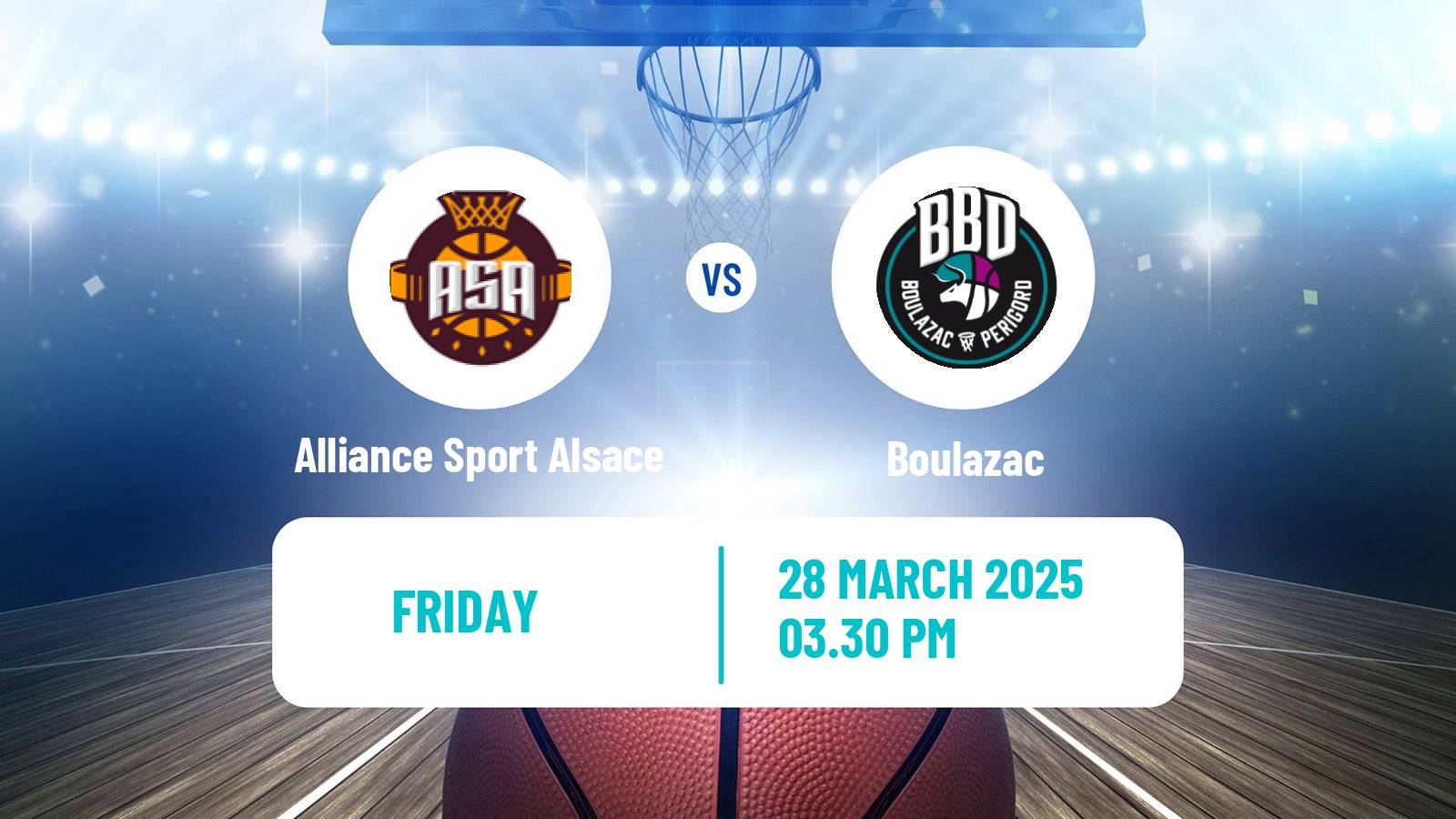 Basketball French LNB Pro B Alliance Sport Alsace - Boulazac