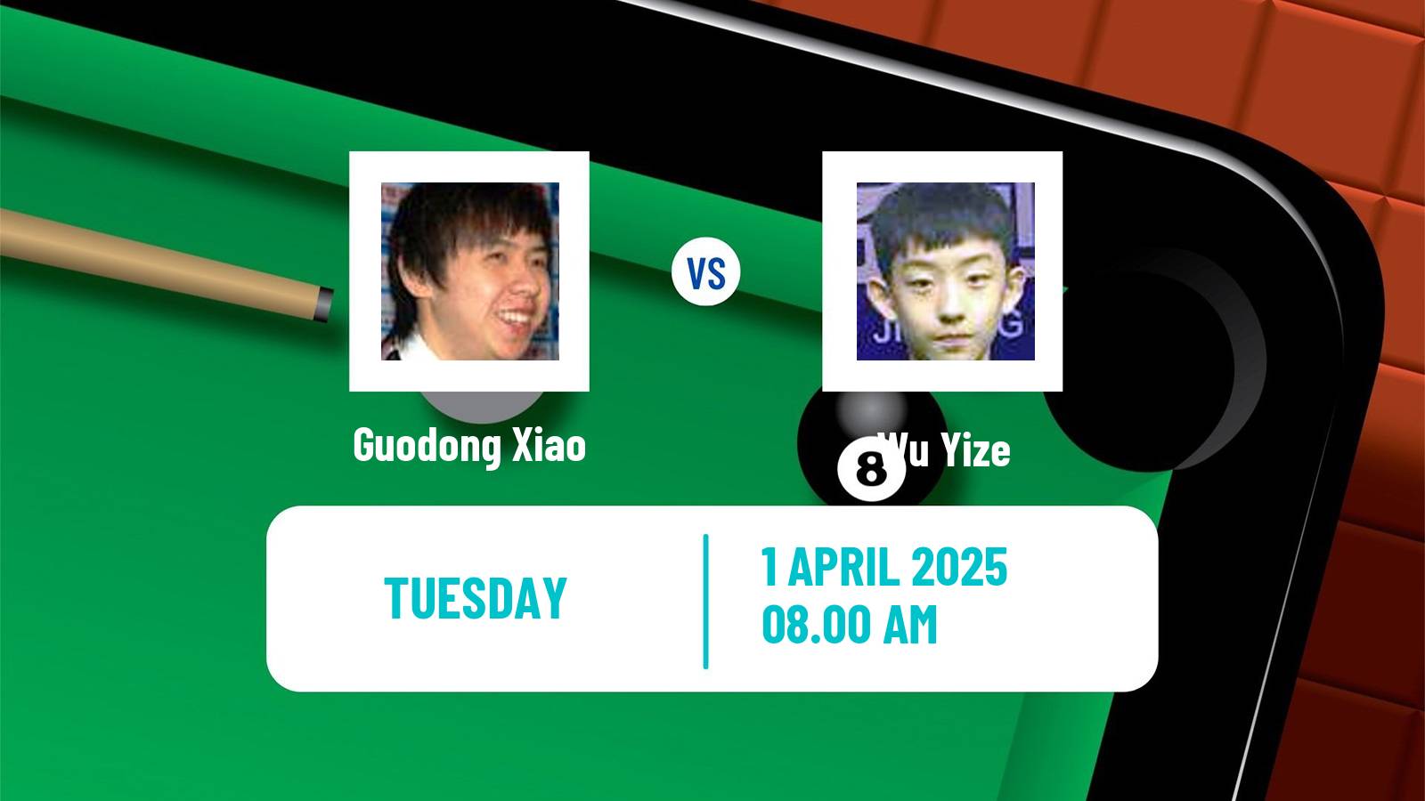 Snooker Tour Championship Guodong Xiao - Wu Yize