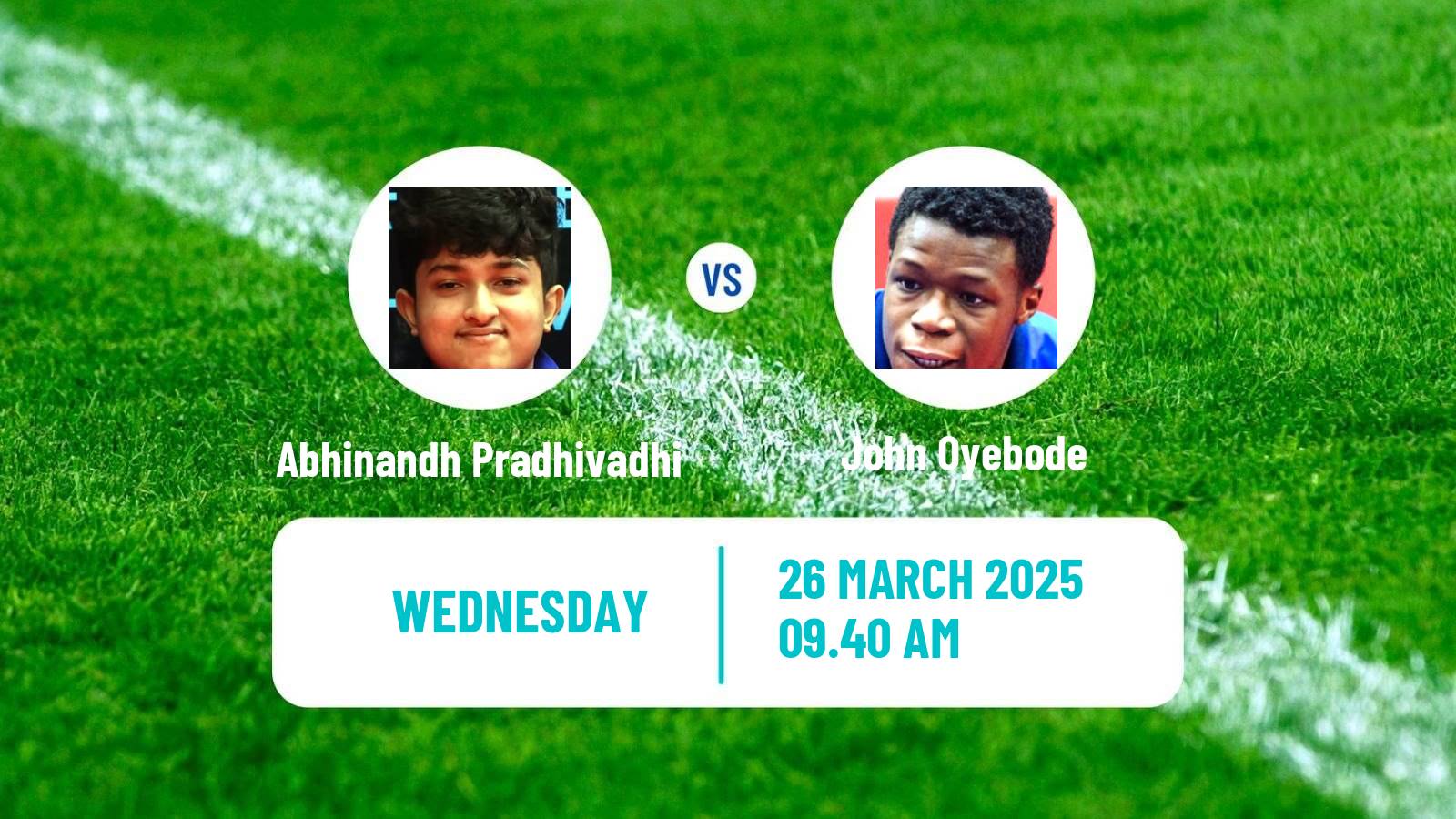 Table tennis Wtt Star Contender Chennai Men Abhinandh Pradhivadhi - John Oyebode