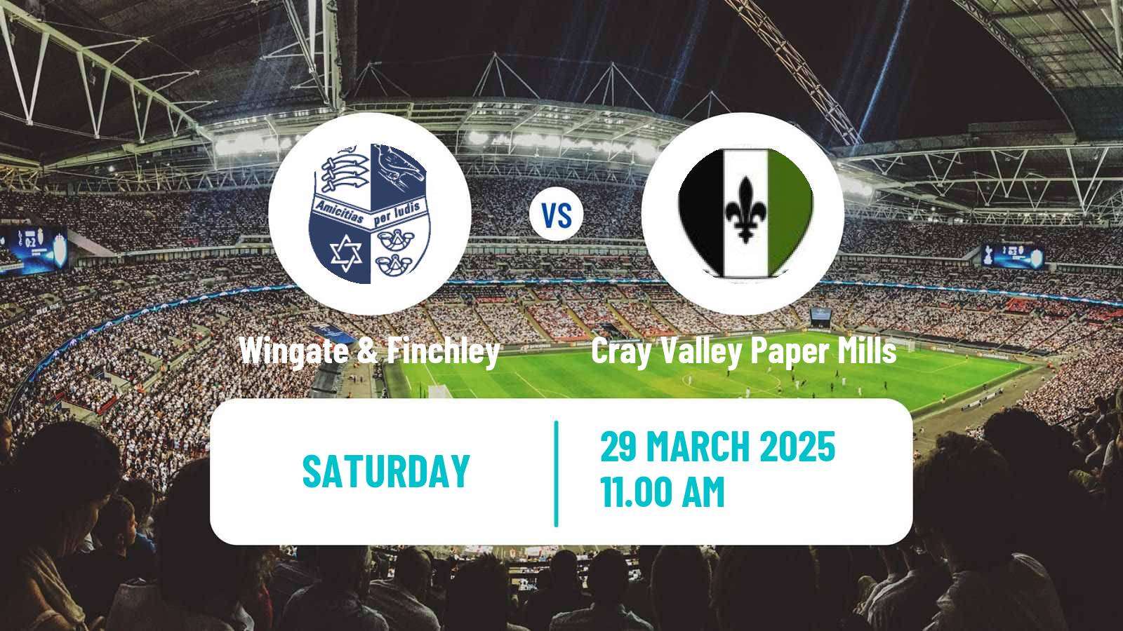 Soccer English Isthmian League Premier Division Wingate & Finchley - Cray Valley Paper Mills