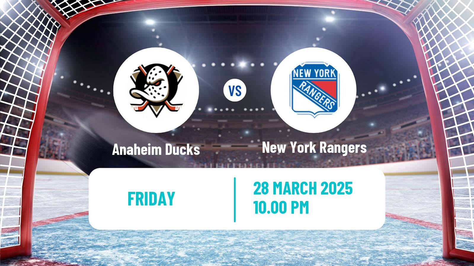 Hockey NHL Anaheim Ducks - New York Rangers