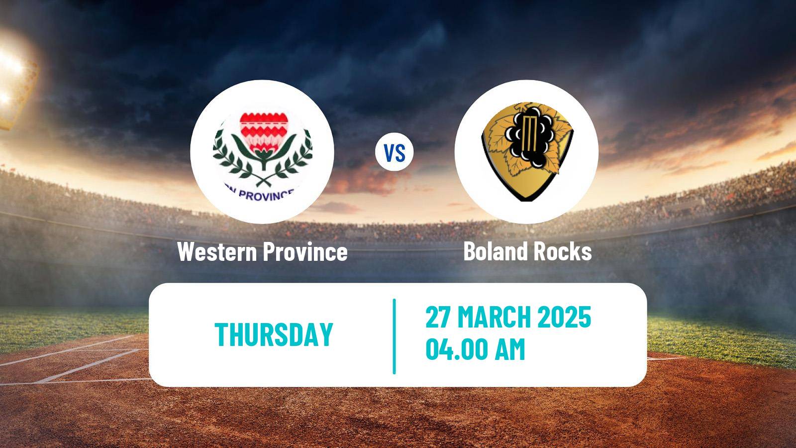 Cricket CSA 4-Day Franchise Series Western Province - Boland Rocks