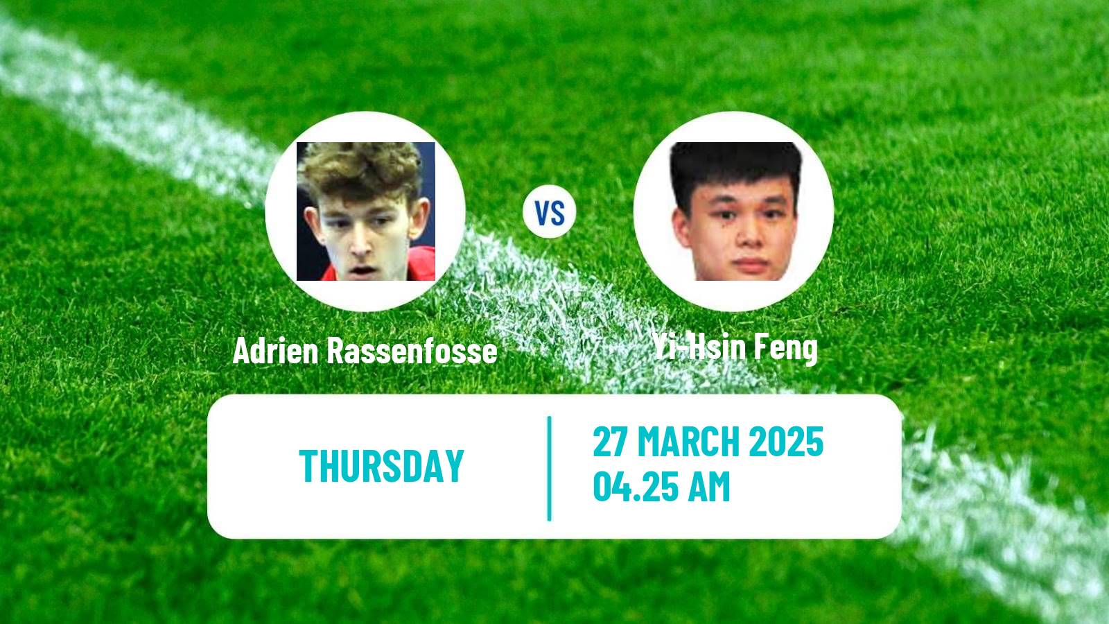 Table tennis Wtt Star Contender Chennai Men Adrien Rassenfosse - Yi-Hsin Feng