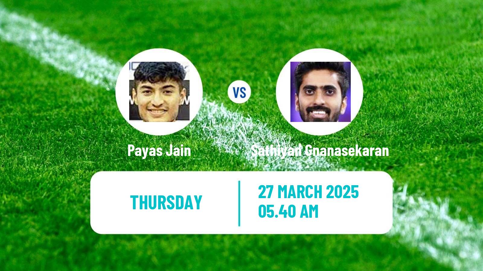 Table tennis Wtt Star Contender Chennai Men Payas Jain - Sathiyan Gnanasekaran