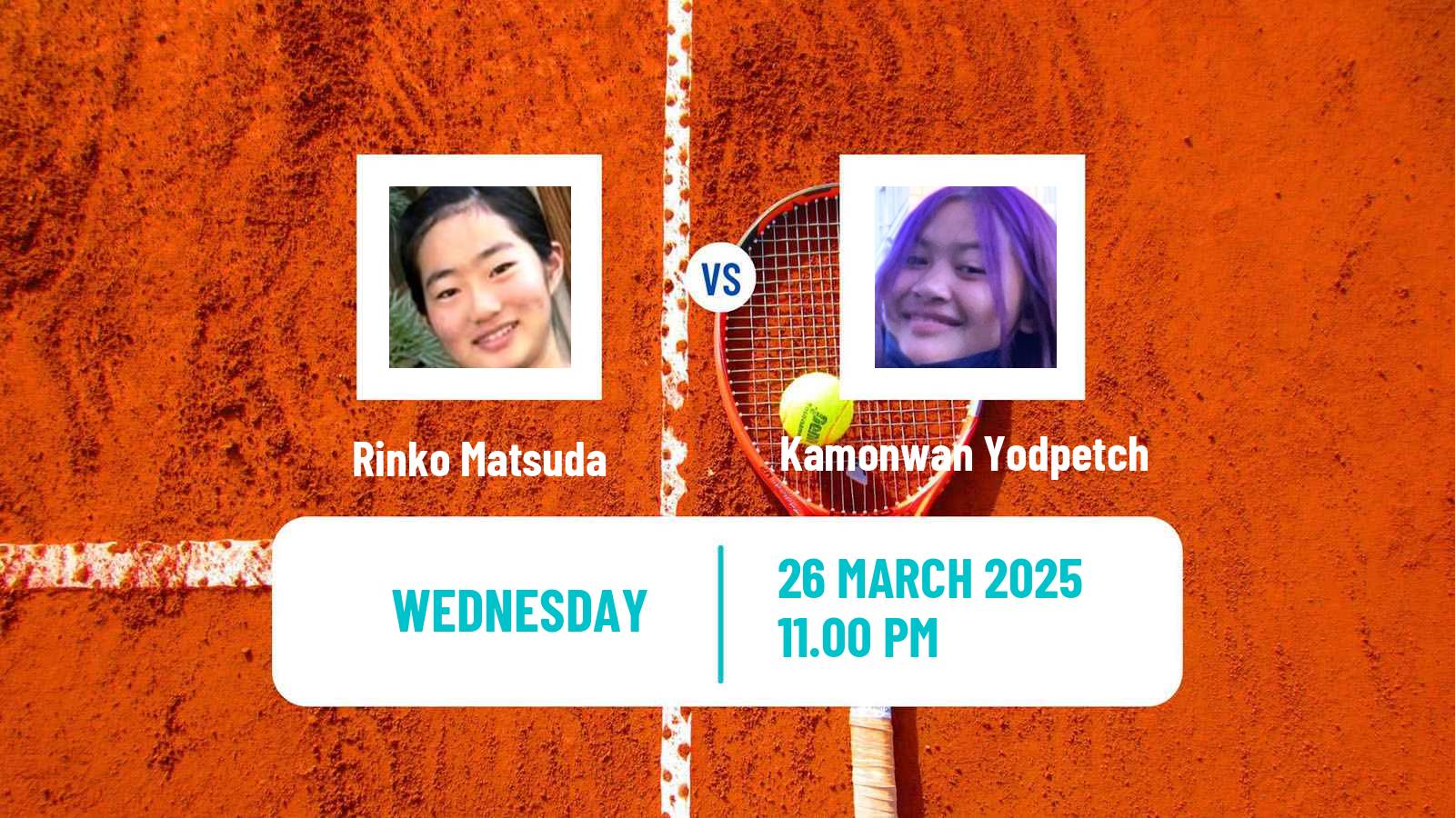 Tennis ITF W15 Nonthaburi 2 Women Rinko Matsuda - Kamonwan Yodpetch