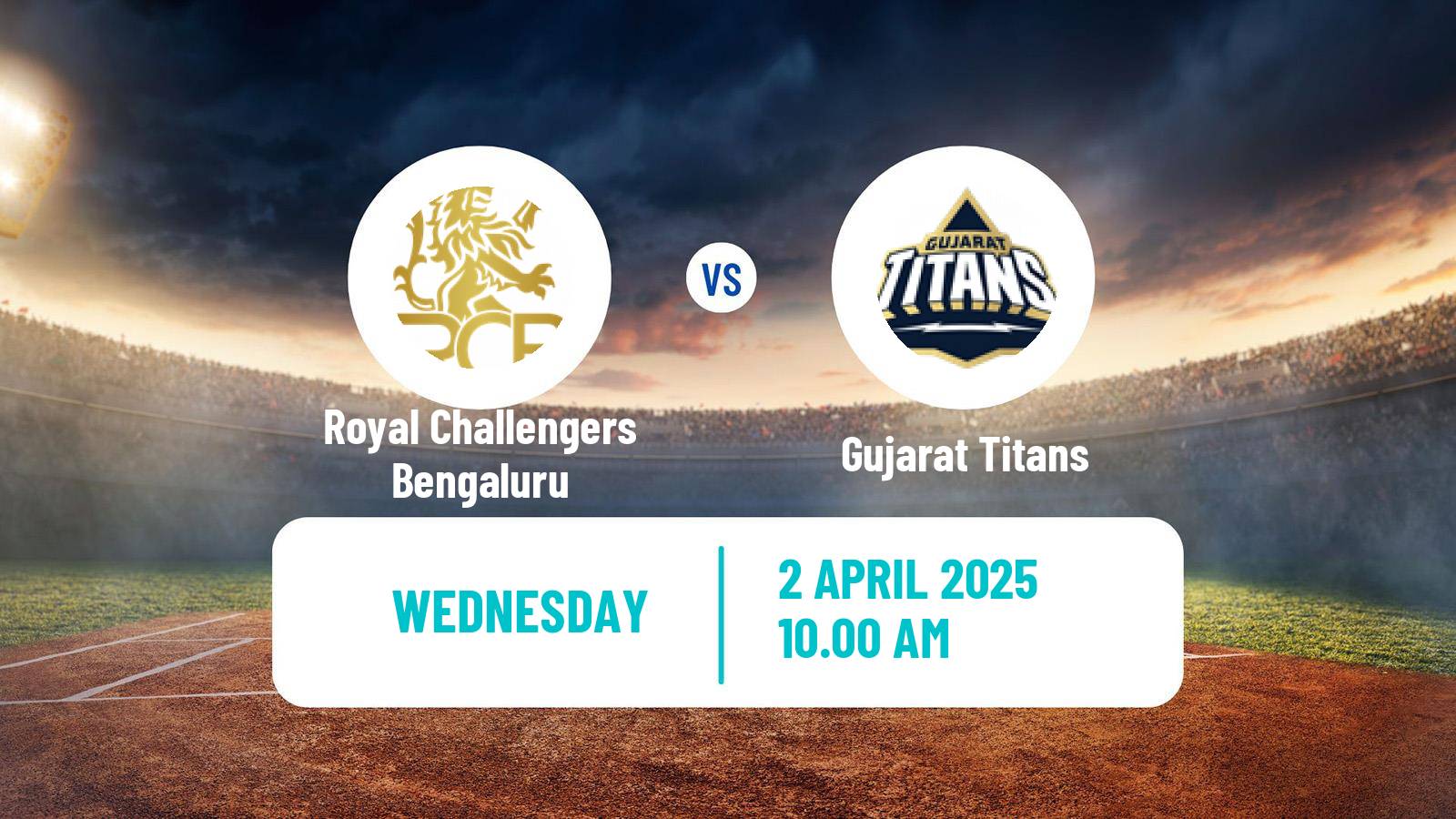 Cricket Indian Premier League Cricket Royal Challengers Bengaluru - Gujarat Titans