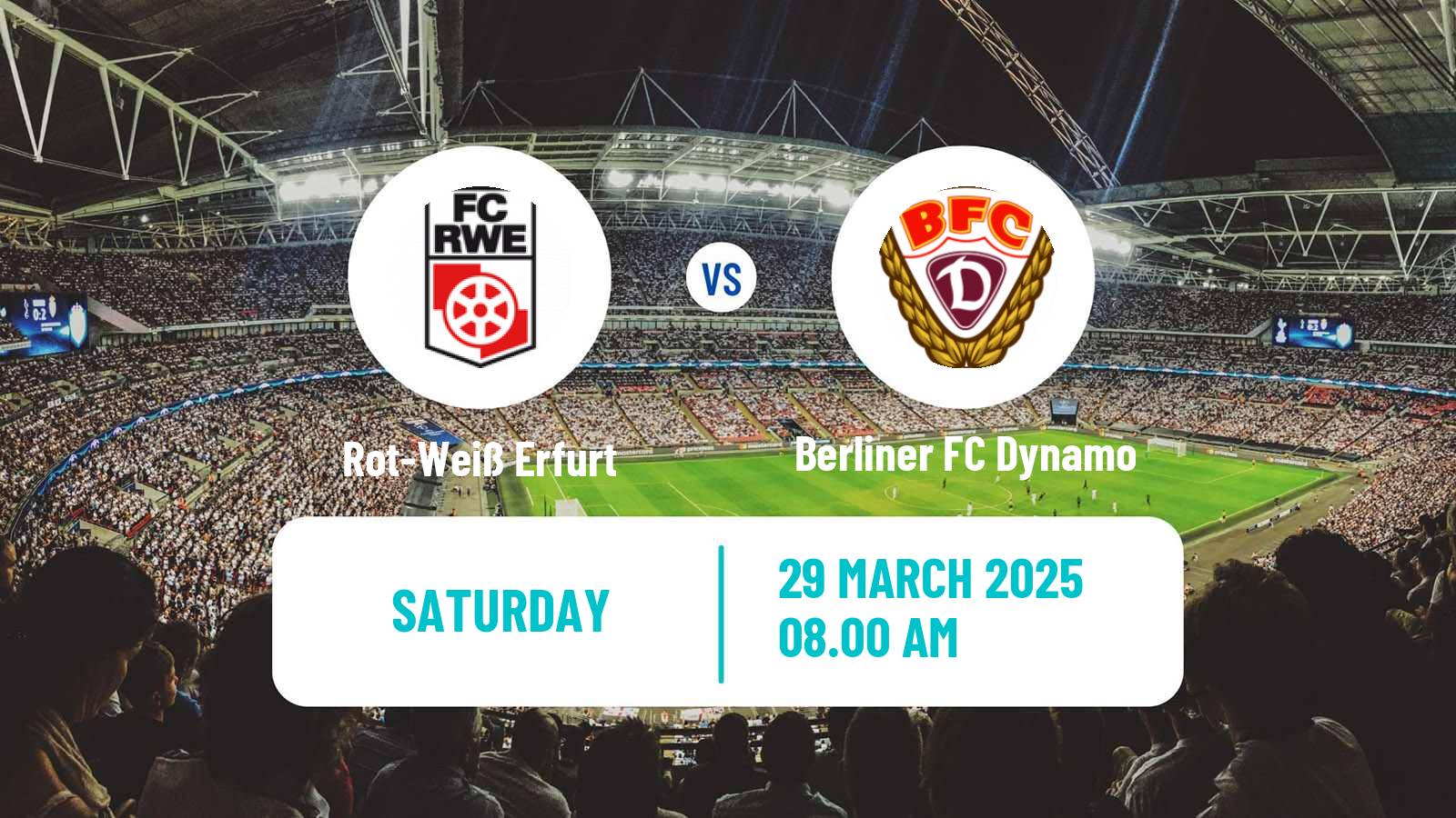Soccer German Regionalliga Nordost Rot-Weiß Erfurt - Berliner FC Dynamo