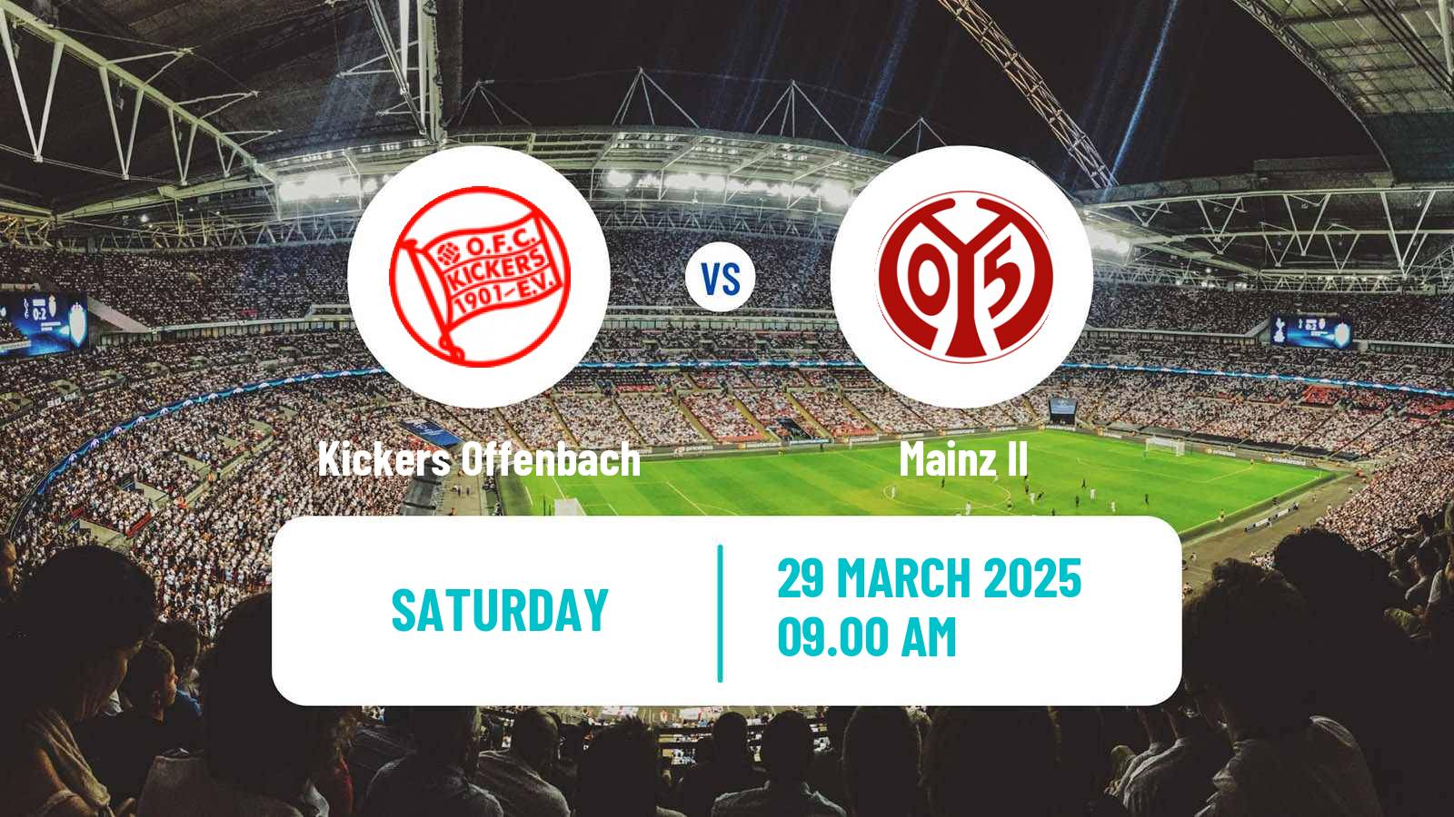 Soccer German Regionalliga Sudwest Kickers Offenbach - Mainz II