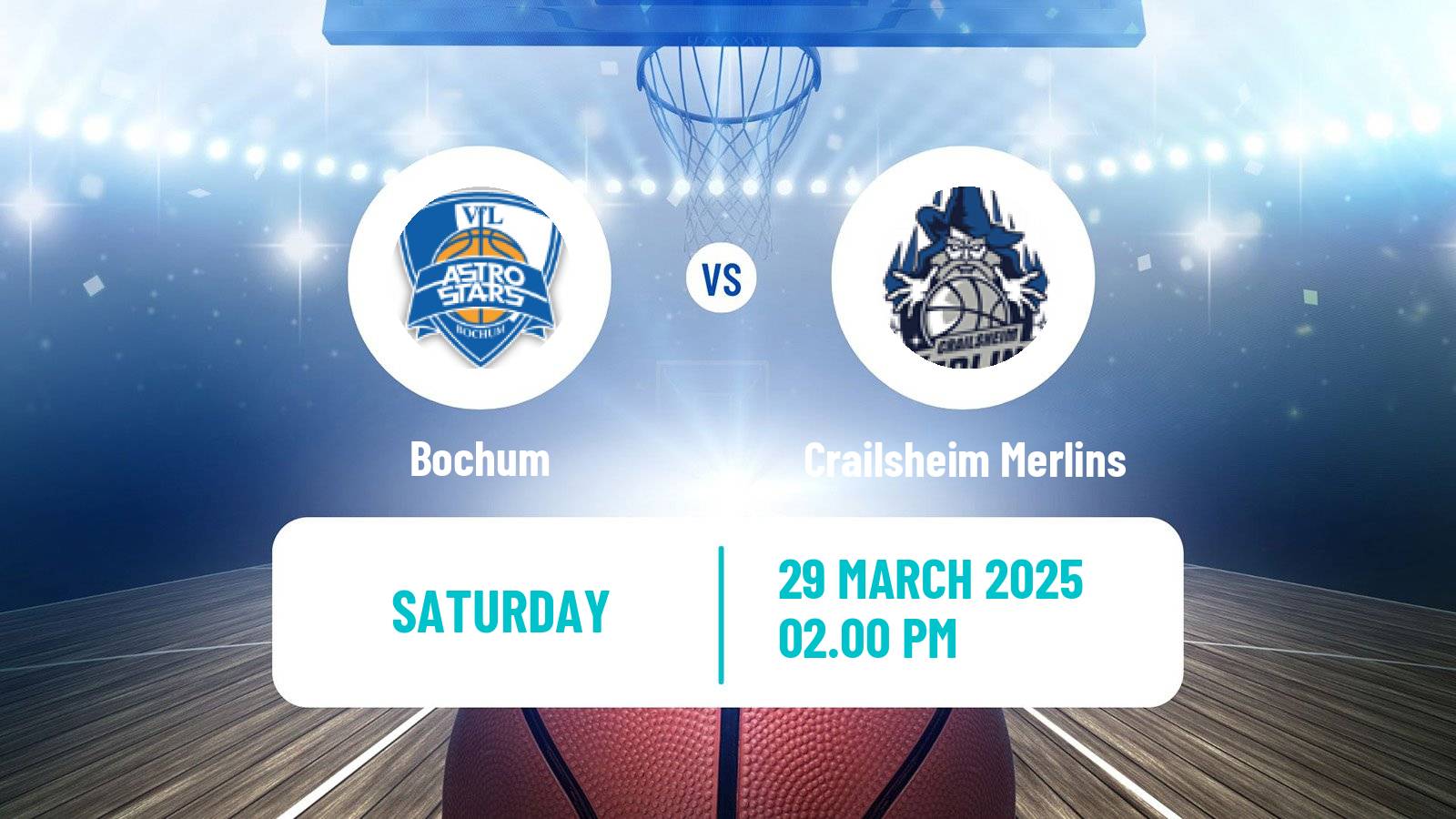 Basketball German Pro A Basketball Bochum - Crailsheim Merlins