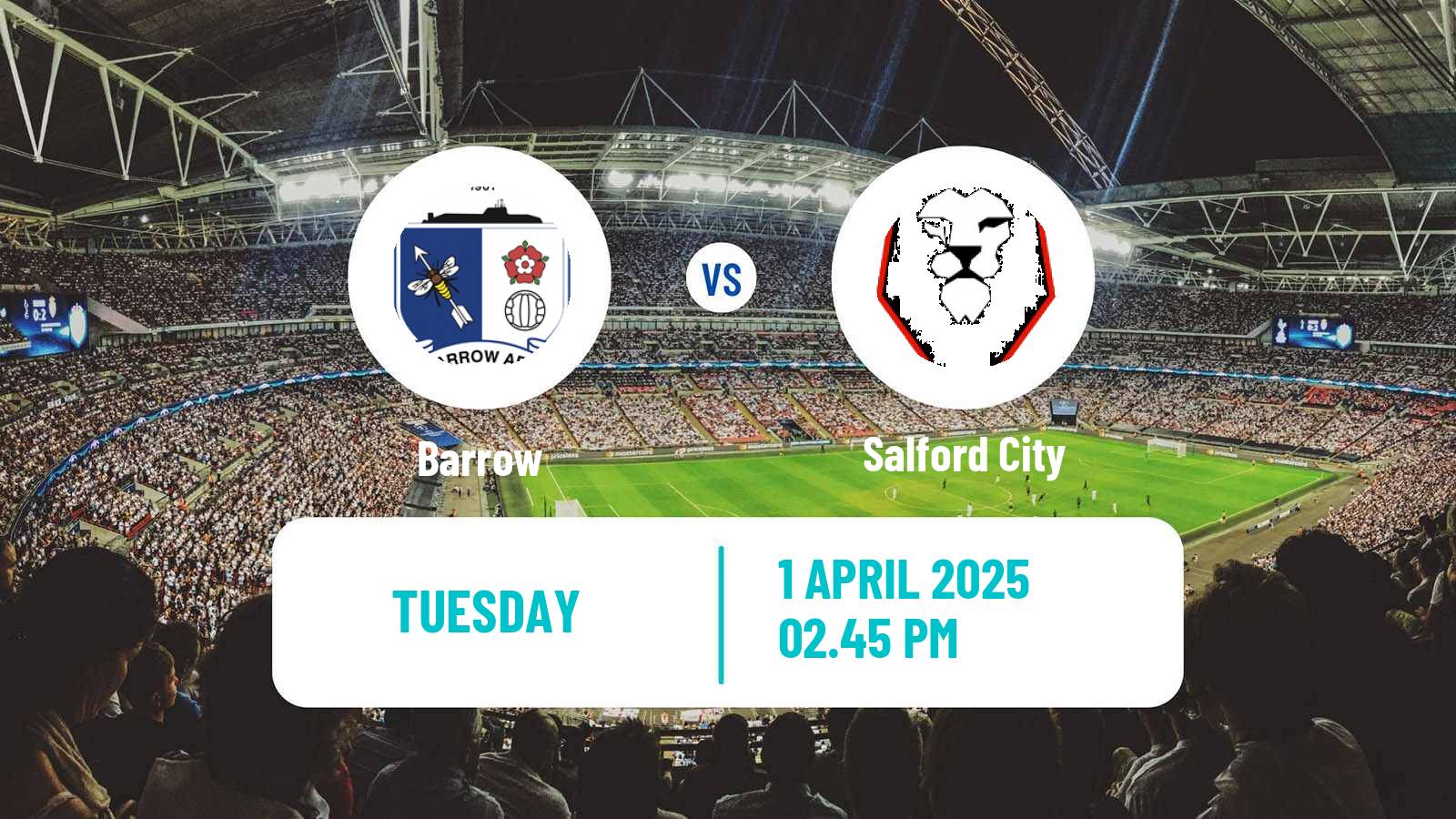 Soccer English League Two Barrow - Salford City