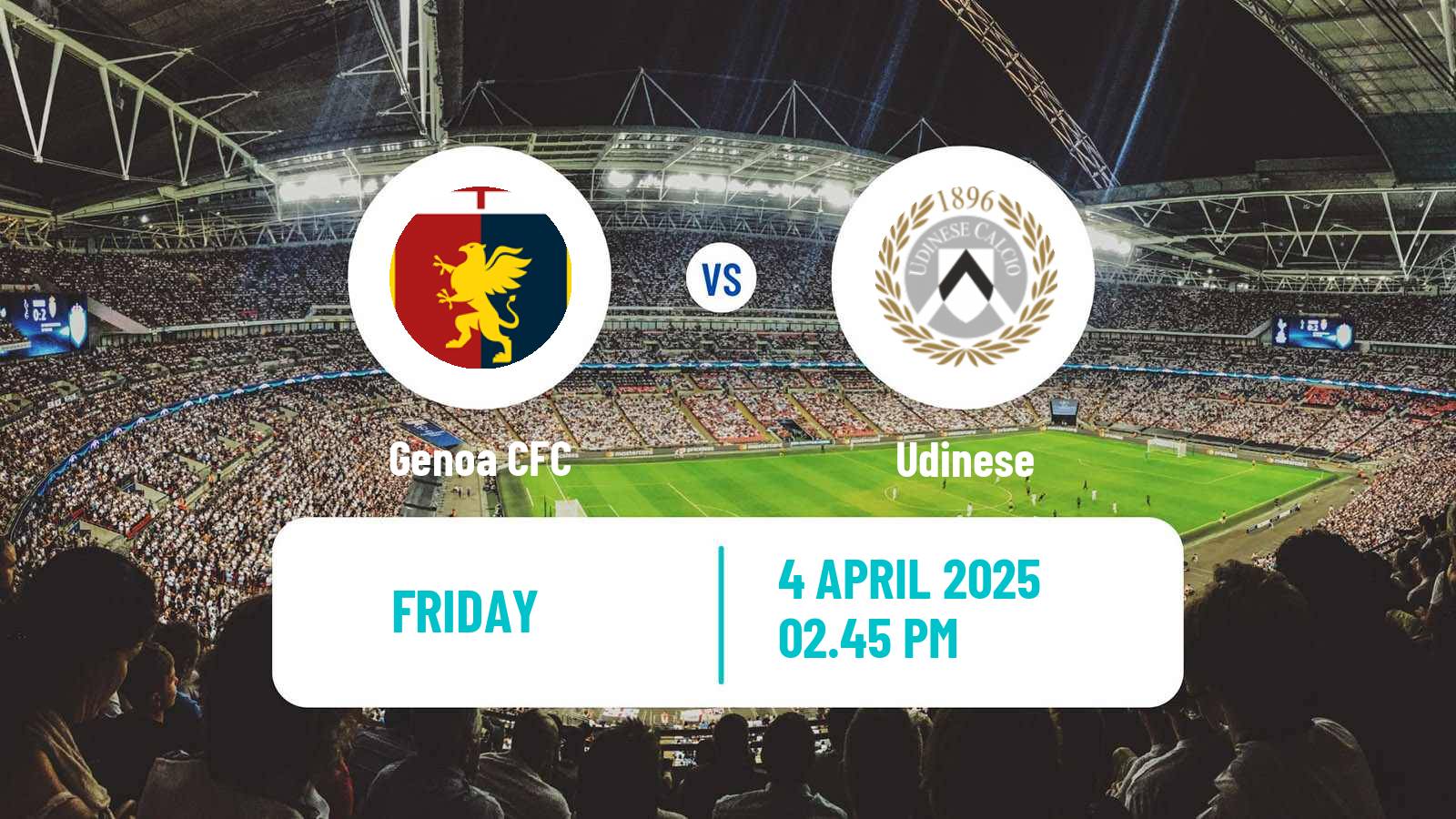 Soccer Italian Serie A Genoa - Udinese