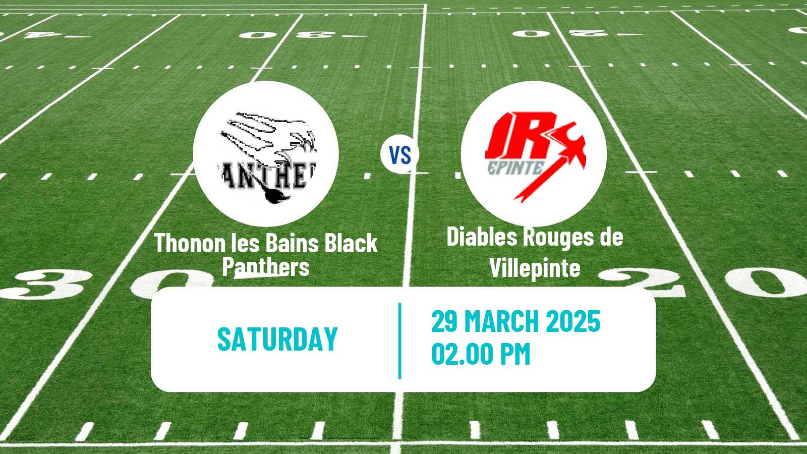 American football French Championnat Elite American Football Thonon les Bains Black Panthers - Diables Rouges de Villepinte