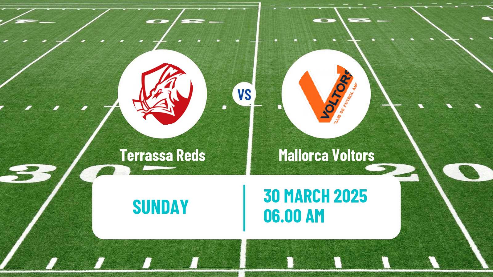 American football Spanish LNFA Serie A Terrassa Reds - Mallorca Voltors