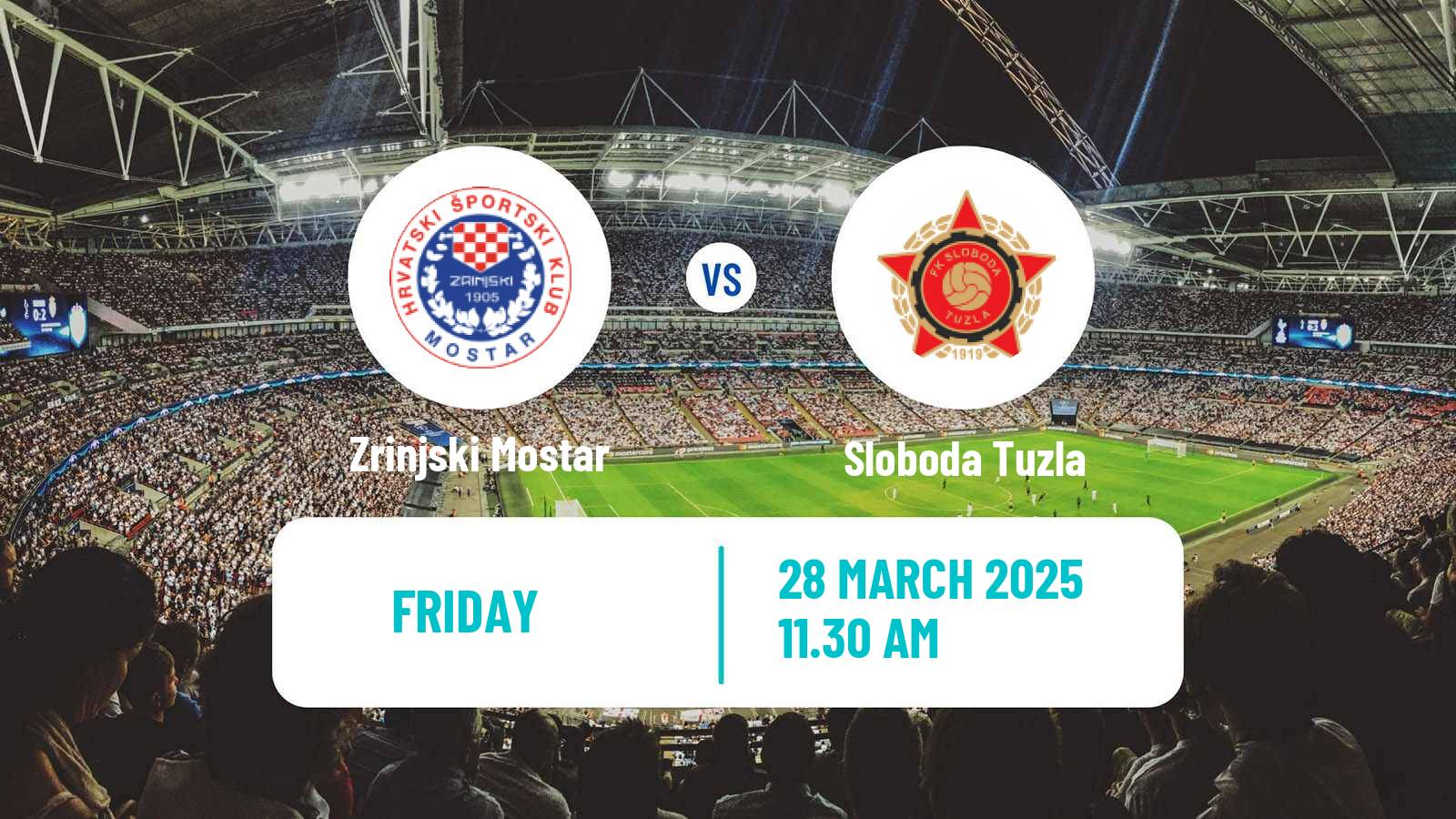 Soccer Bosnian Premier League Zrinjski Mostar - Sloboda Tuzla