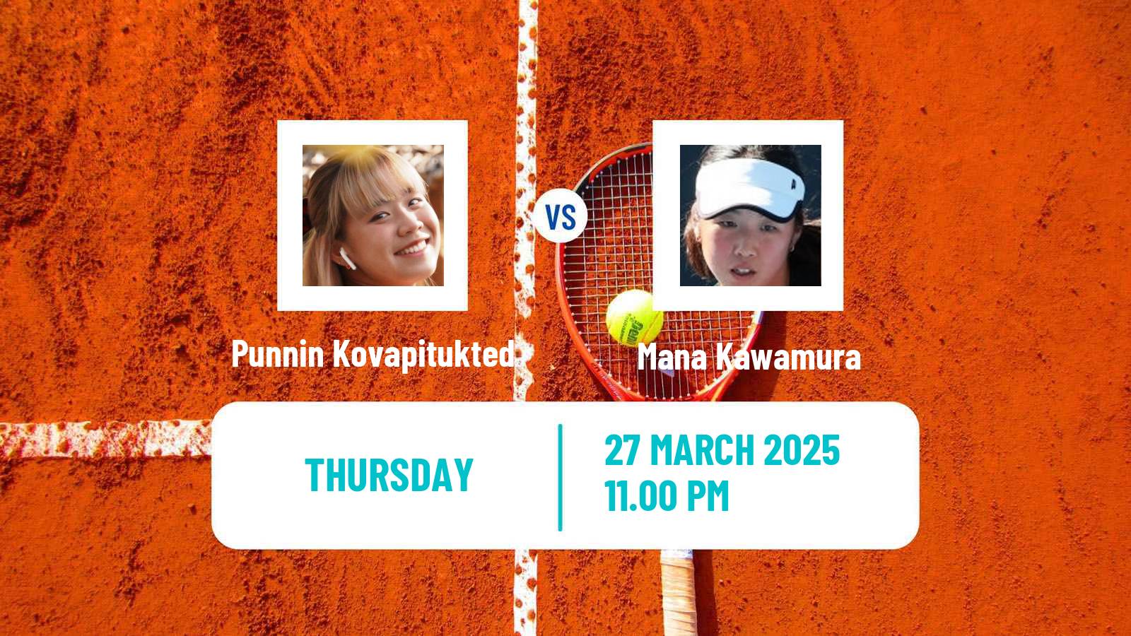 Tennis ITF W15 Nonthaburi 2 Women Punnin Kovapitukted - Mana Kawamura