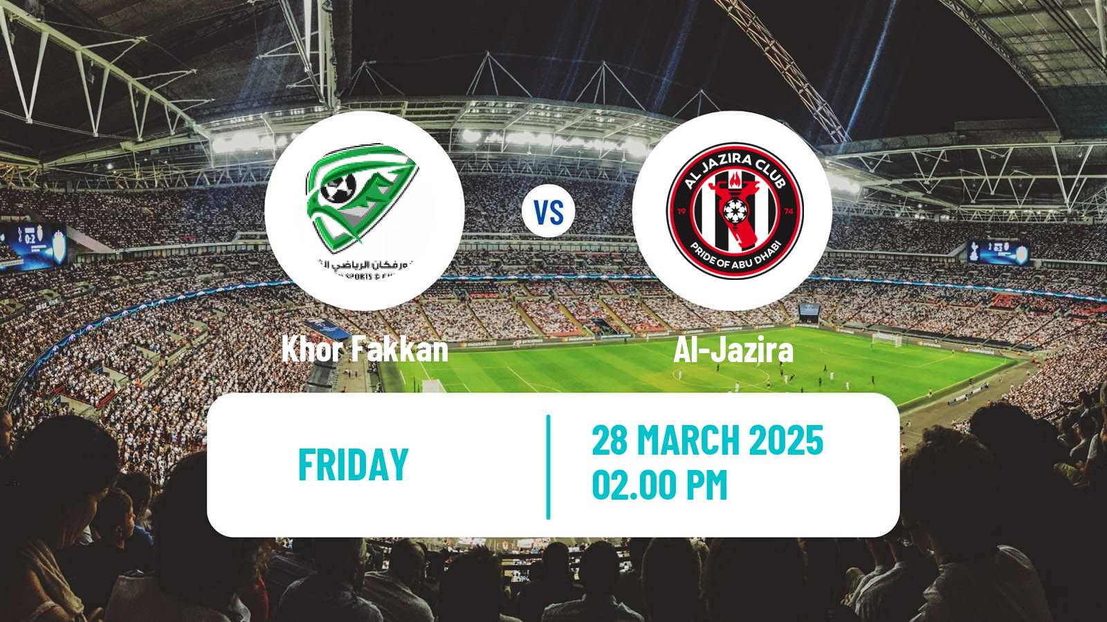 Soccer UAE Football League Khor Fakkan - Al-Jazira