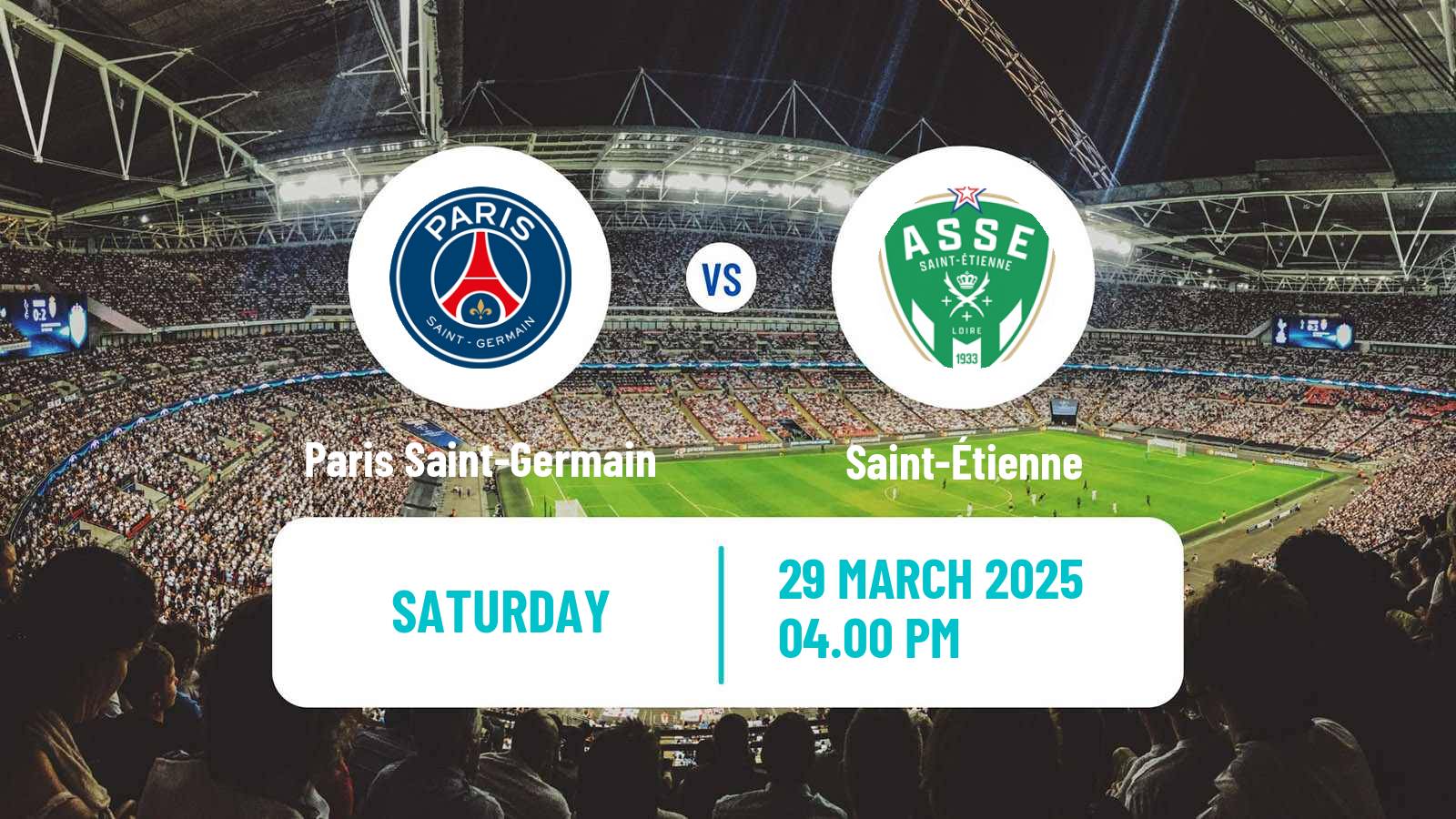 Soccer French Division 1 Women Paris Saint-Germain - Saint-Étienne