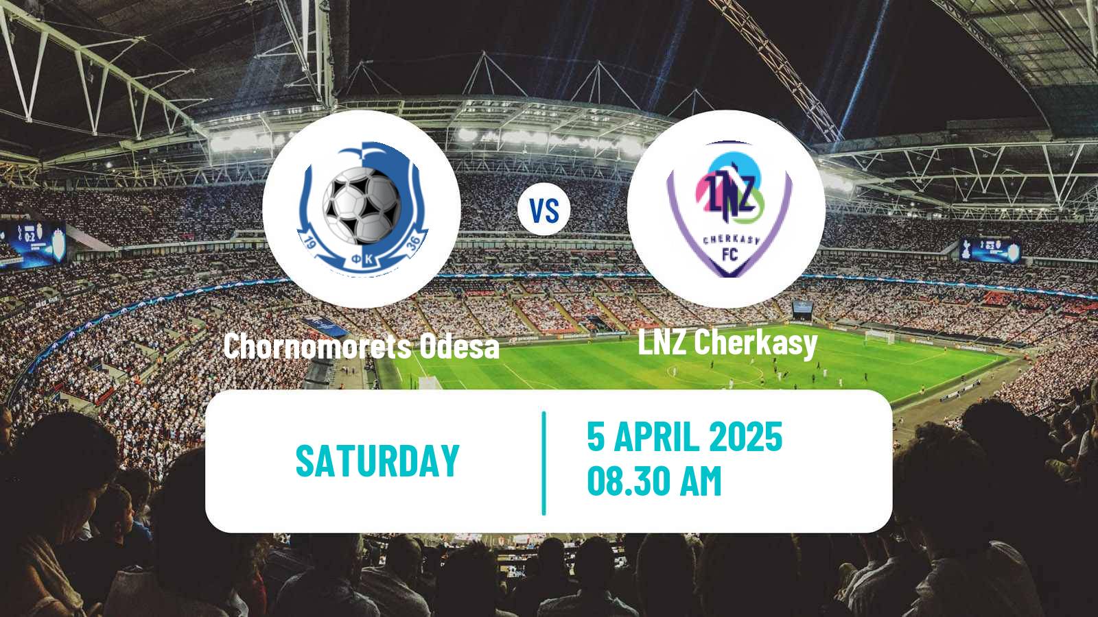 Soccer Ukrainian Premier League Chornomorets Odesa - LNZ Cherkasy