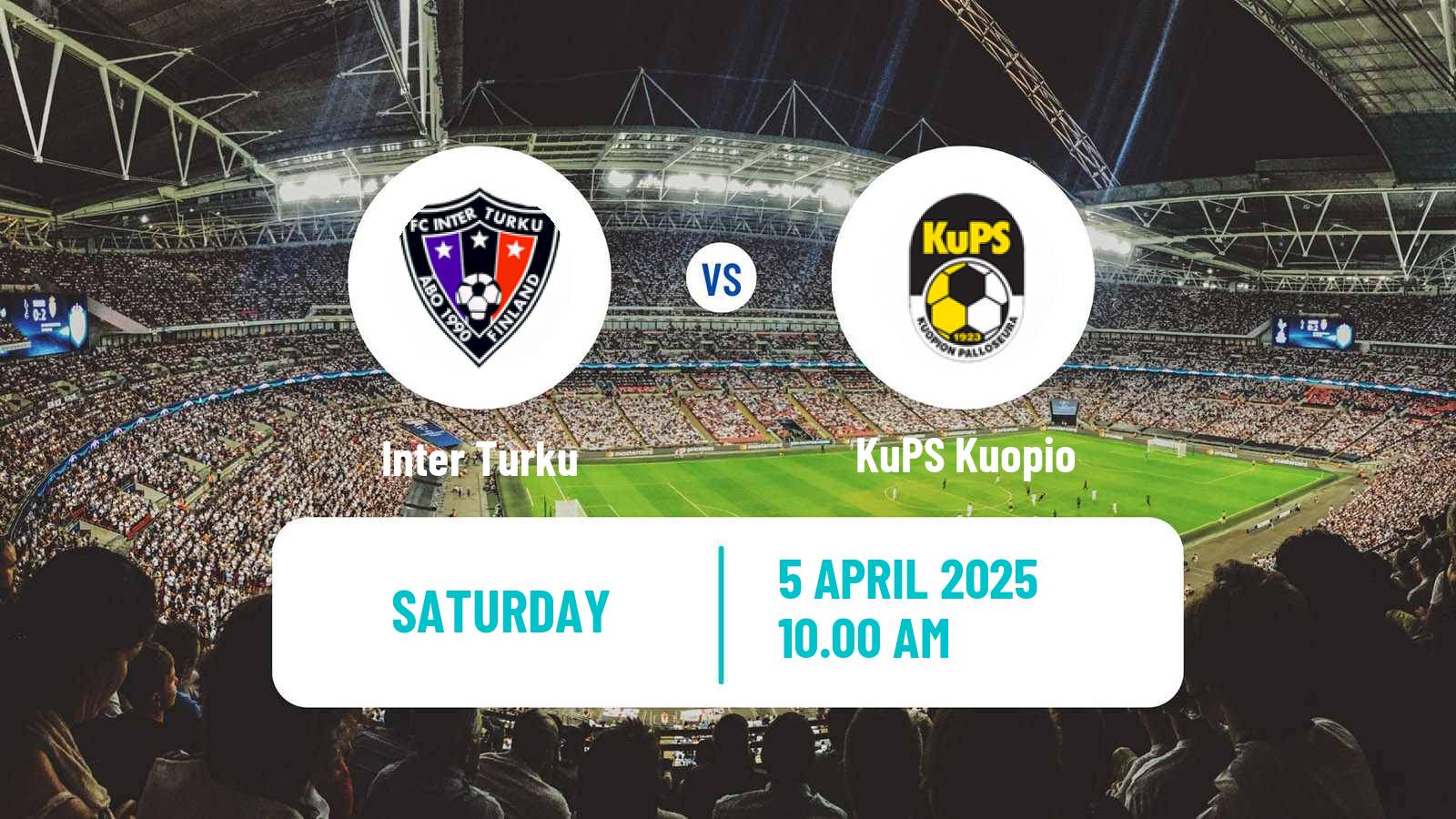 Soccer Finnish Veikkausliiga Inter Turku - KuPS Kuopio