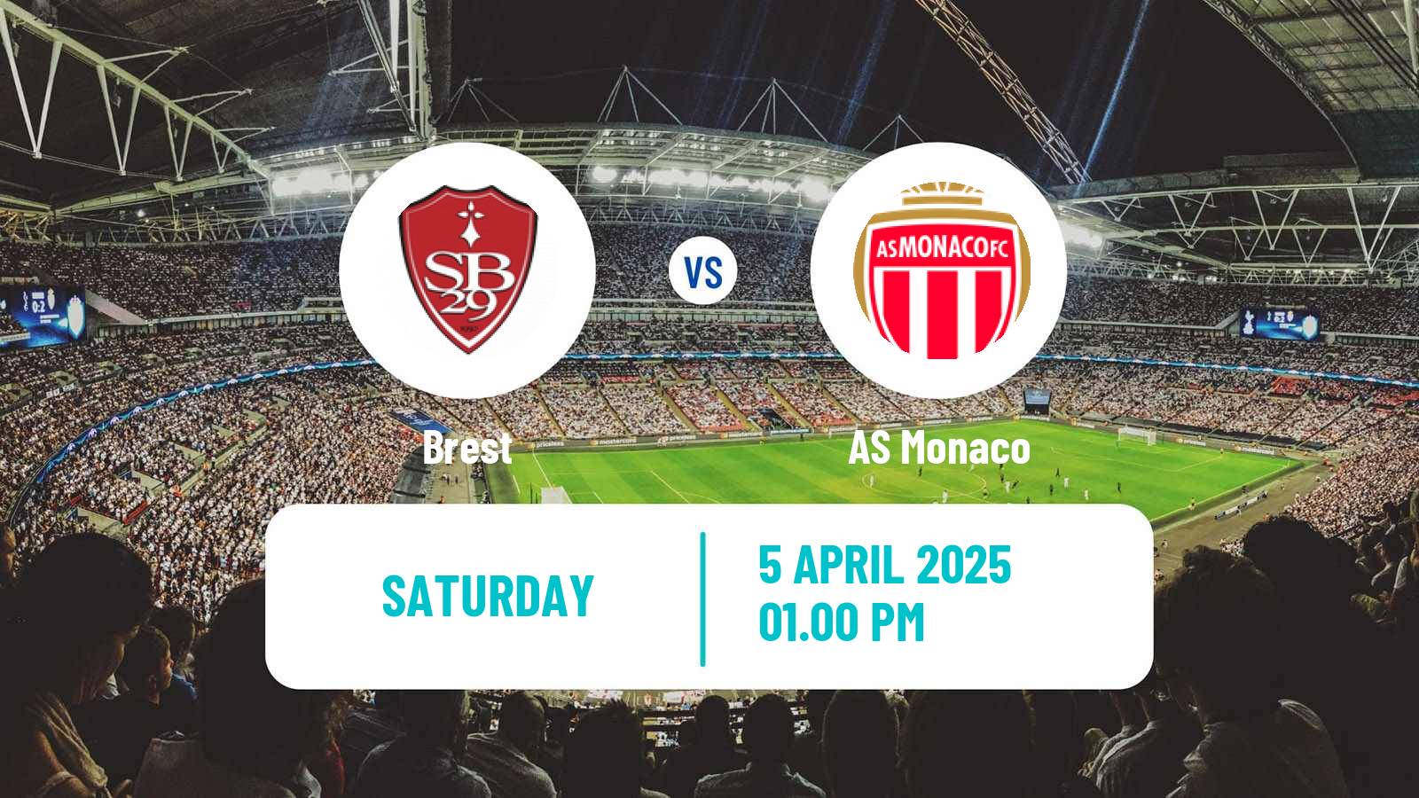 Football French Ligue 1 Brest - Monaco