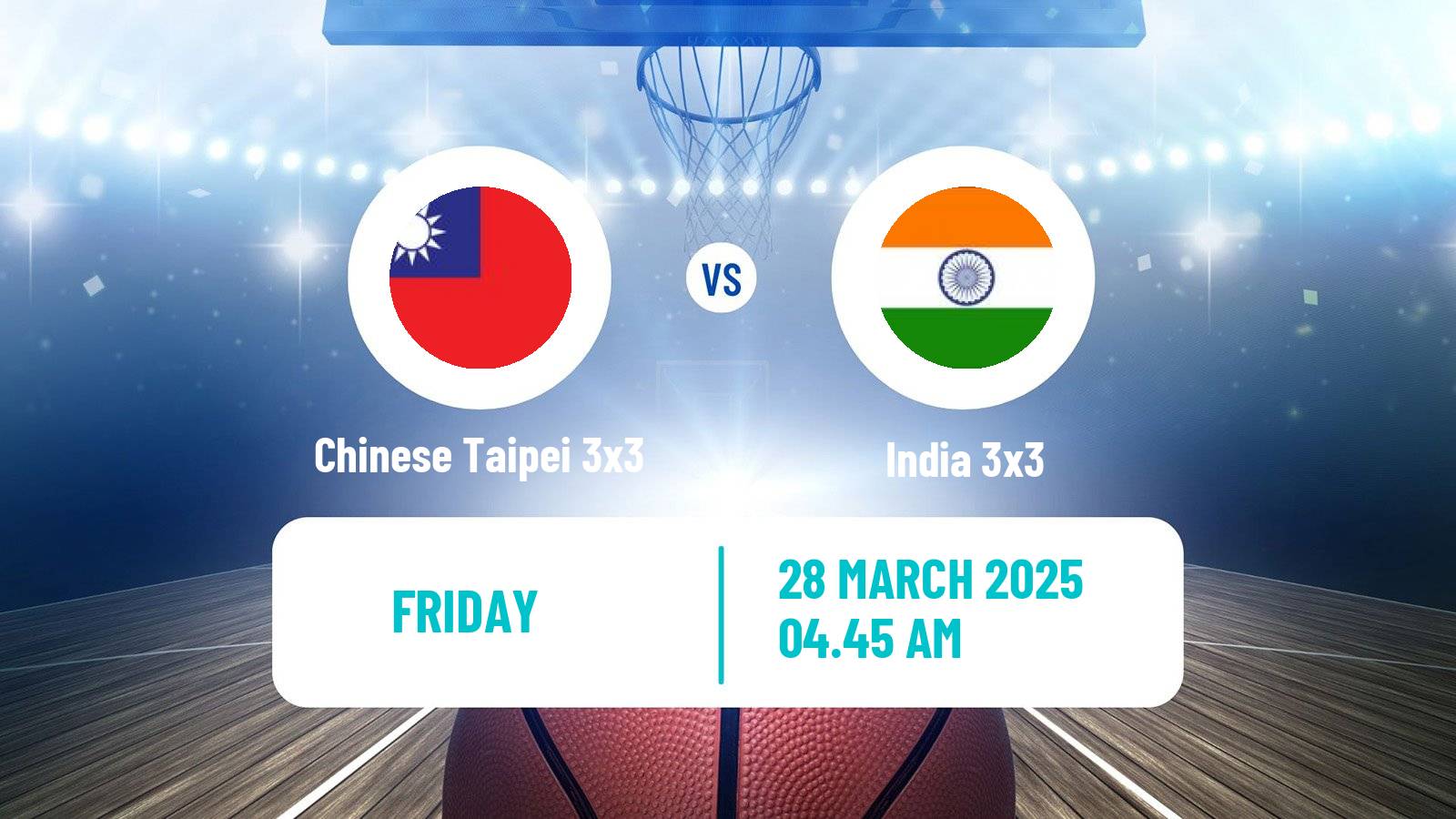 Basketball Asia Cup 3x3 Chinese Taipei 3x3 - India 3x3