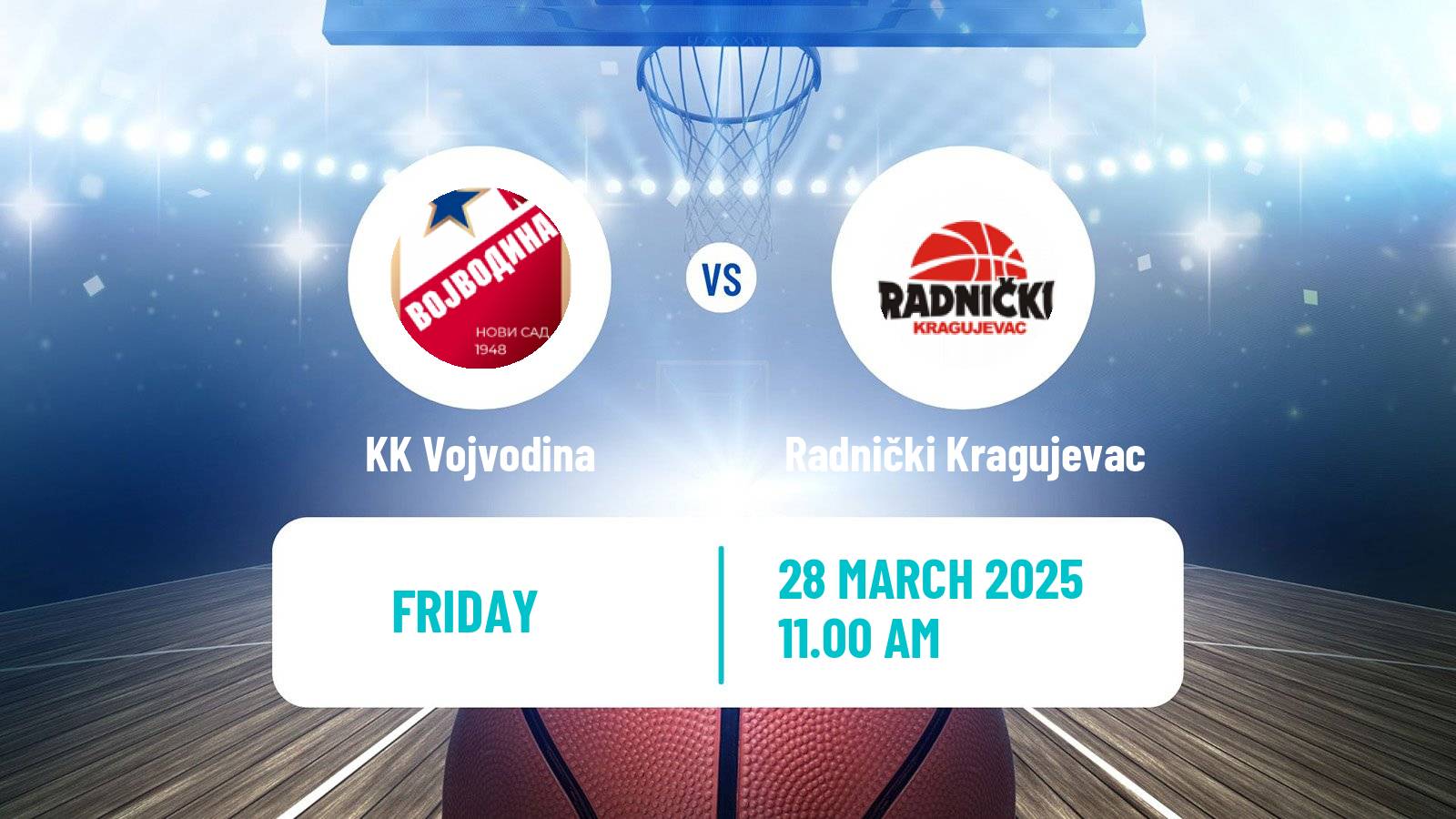 Basketball Serbian First League Basketball Vojvodina - Radnički Kragujevac