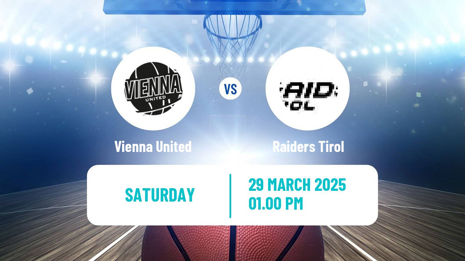 Basketball Austrian Zweite Liga Basketball Vienna United - Raiders Tirol