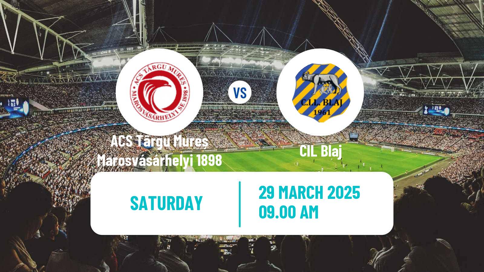 Soccer Romanian Liga 3 - Seria 7 ACS Târgu Mureș Marosvásárhelyi 1898 - CIL Blaj