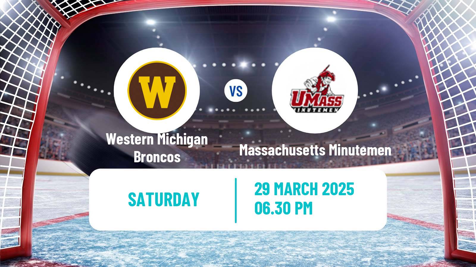 Hockey NCAA Hockey Western Michigan Broncos - Massachusetts Minutemen