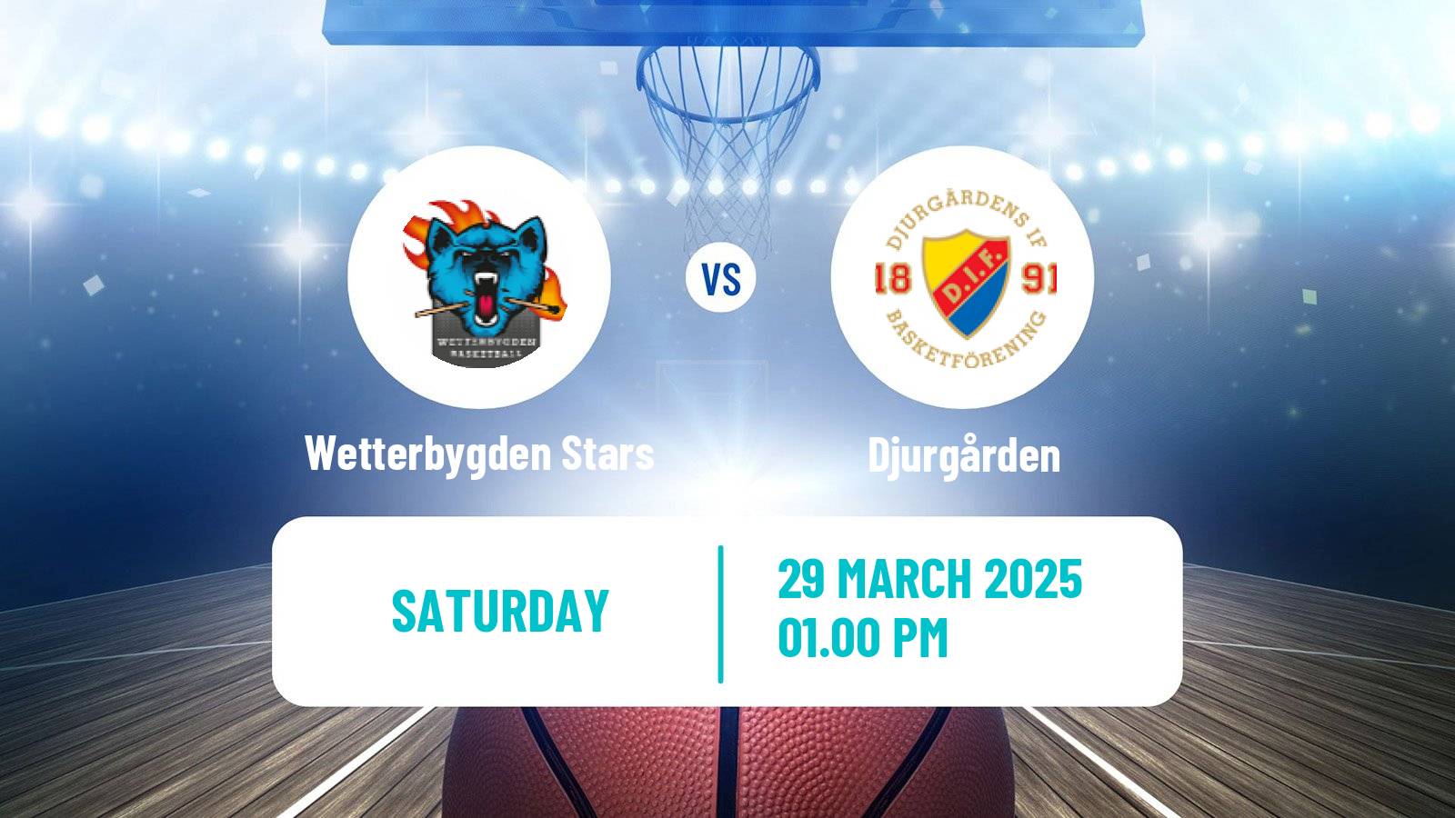 Basketball Swedish Superettan Basketball Wetterbygden Stars - Djurgården