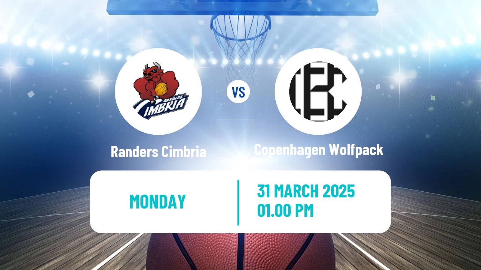Basketball Danish Basketligaen Randers Cimbria - Copenhagen Wolfpack