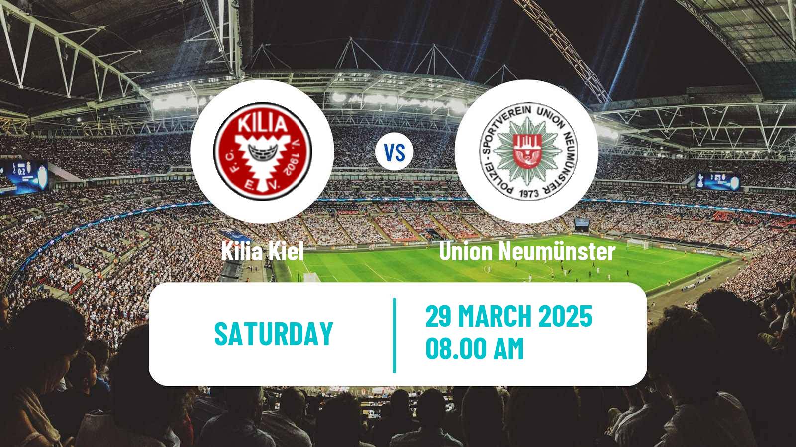 Football German Oberliga Schleswig-Holstein Kilia Kiel - Union Neumünster