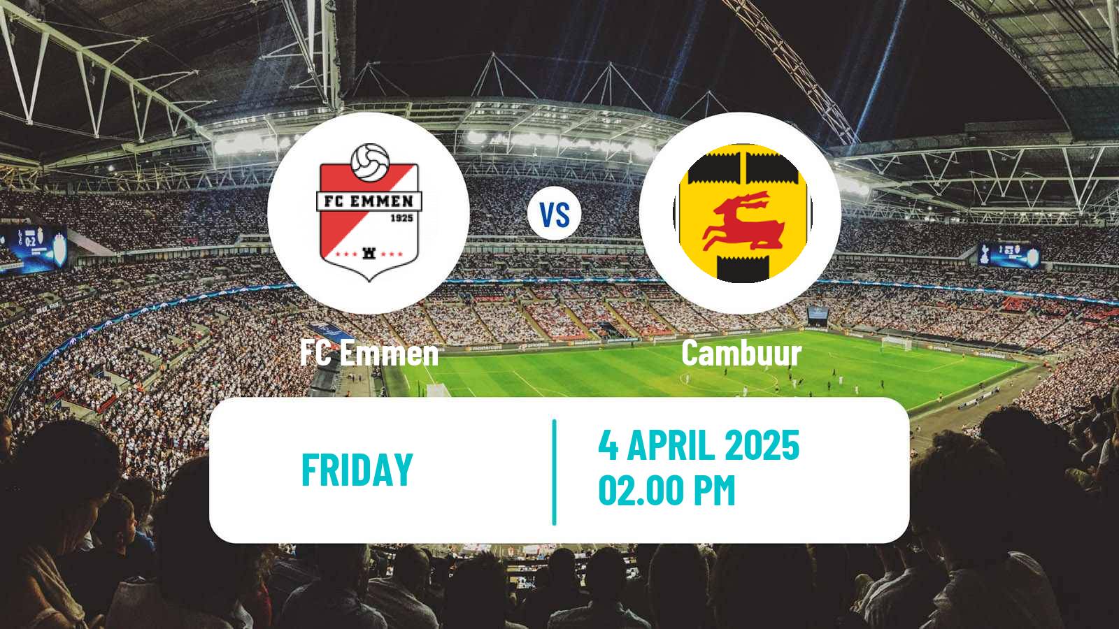 Soccer Dutch Eerste Divisie Emmen - Cambuur
