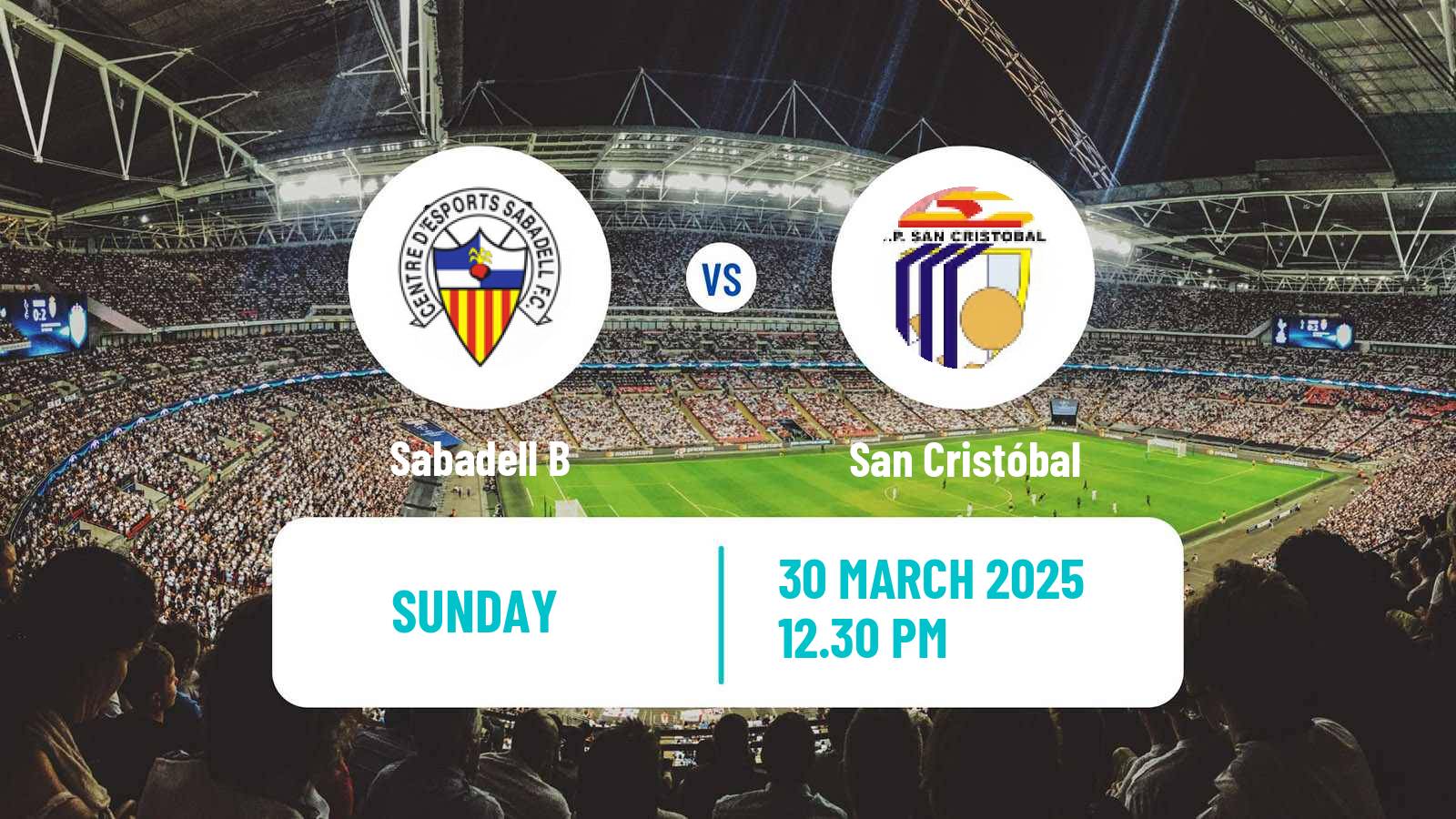 Soccer Spanish Tercera RFEF - Group 5 Sabadell B - San Cristóbal