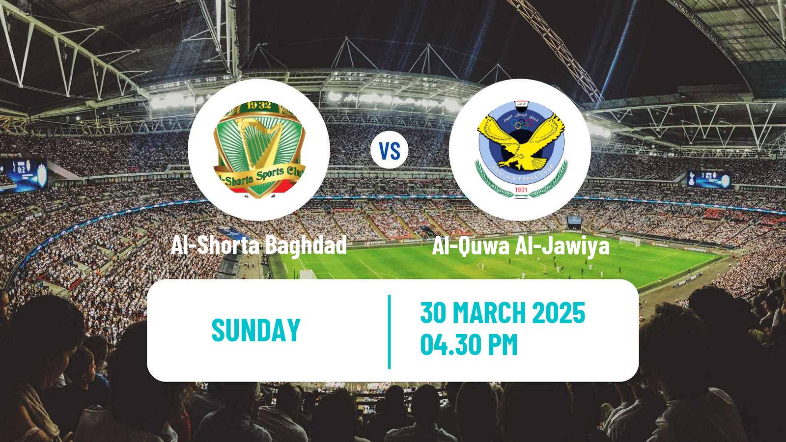 Soccer Iraqi Premier League Al-Shorta Baghdad - Al-Quwa Al-Jawiya