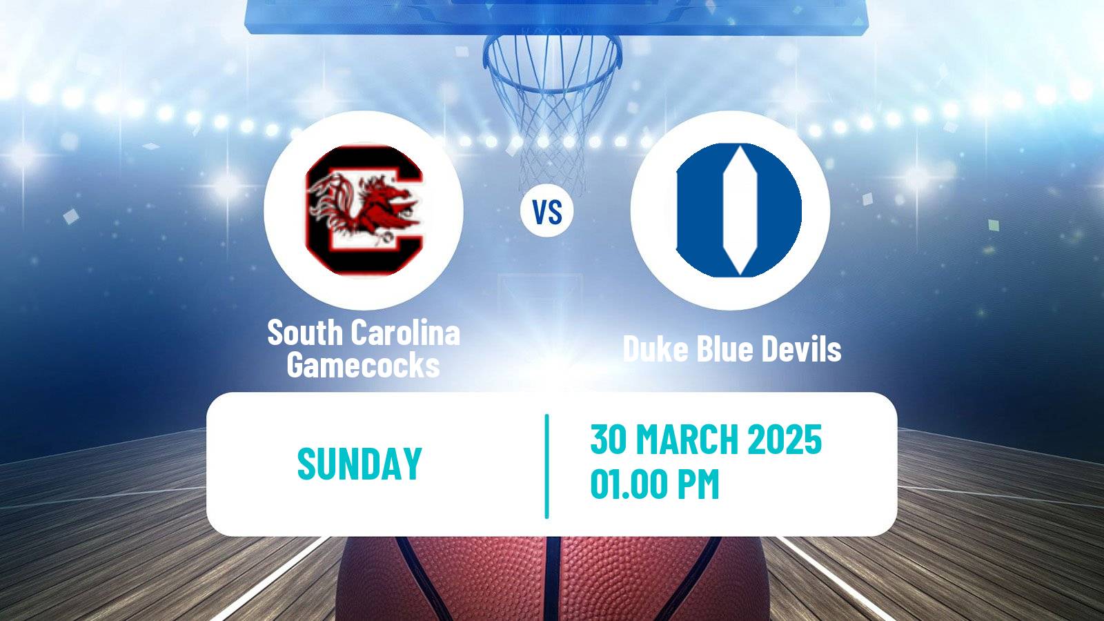 Basketball NCAA College Basketball Women South Carolina Gamecocks - Duke Blue Devils