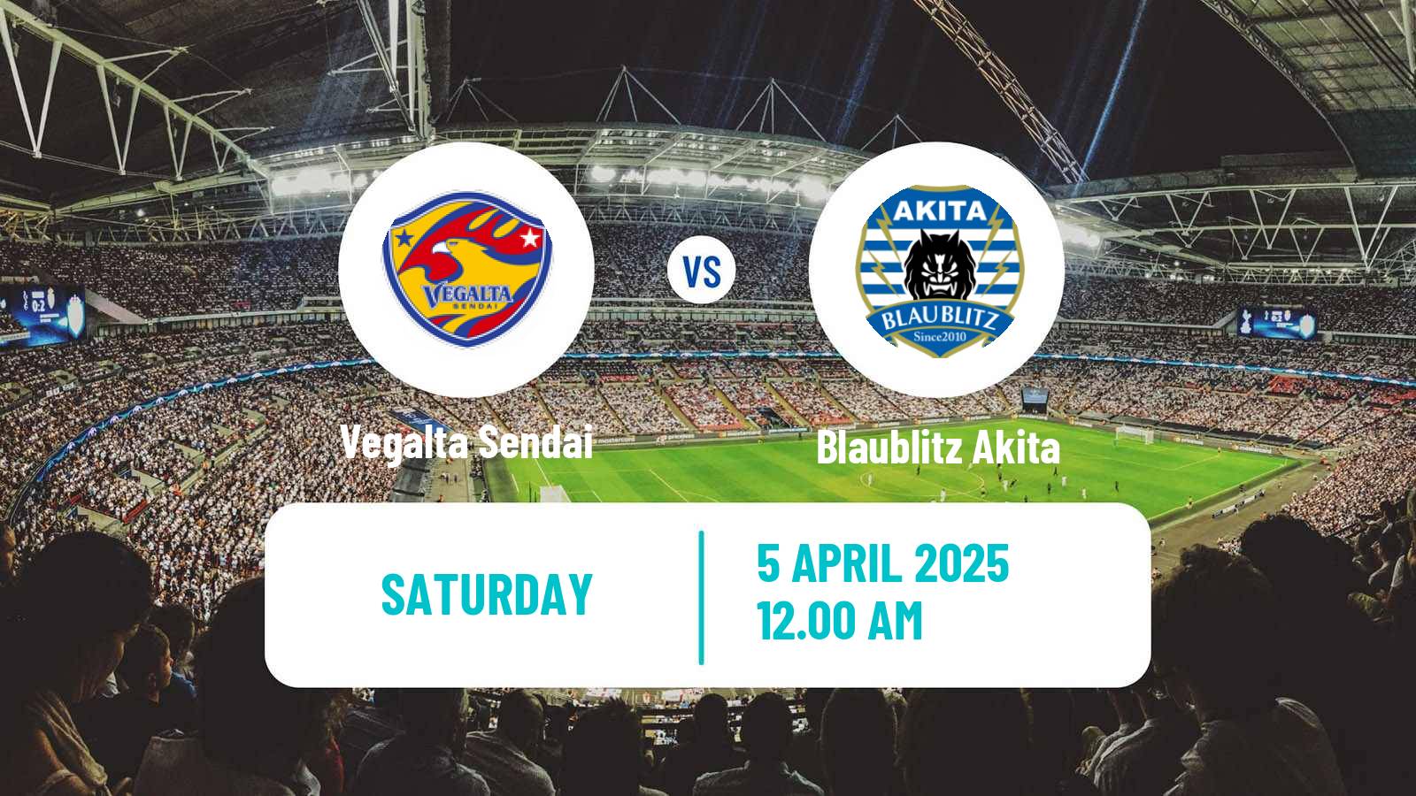 Soccer Japan J2 League Vegalta Sendai - Blaublitz Akita