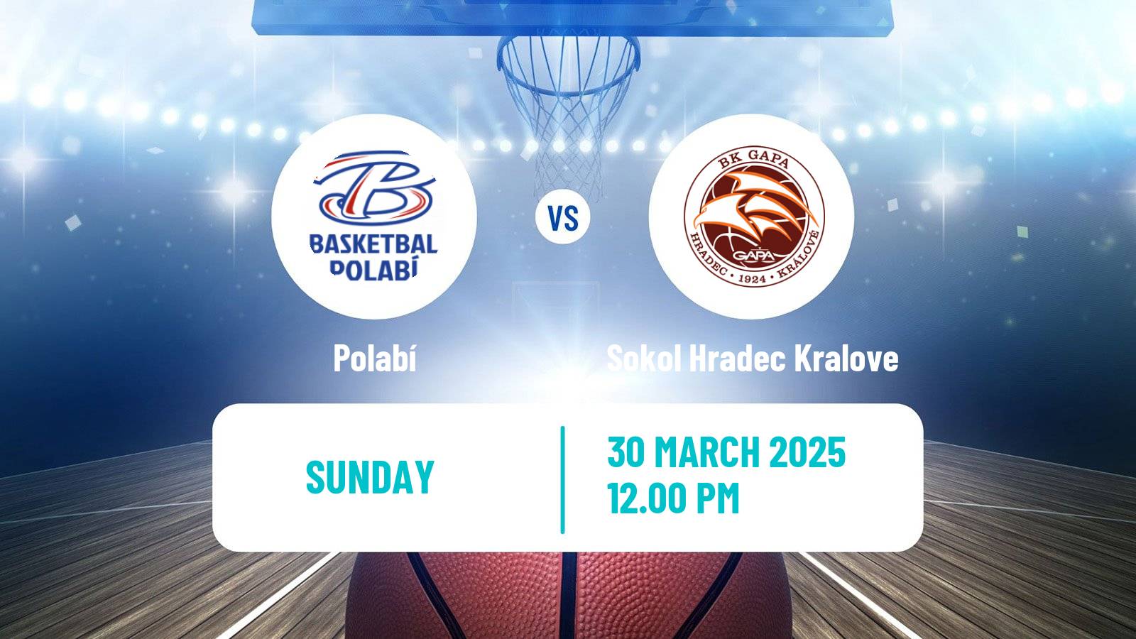 Basketball Czech 1 Liga Basketball Polabí - Sokol Hradec Kralove