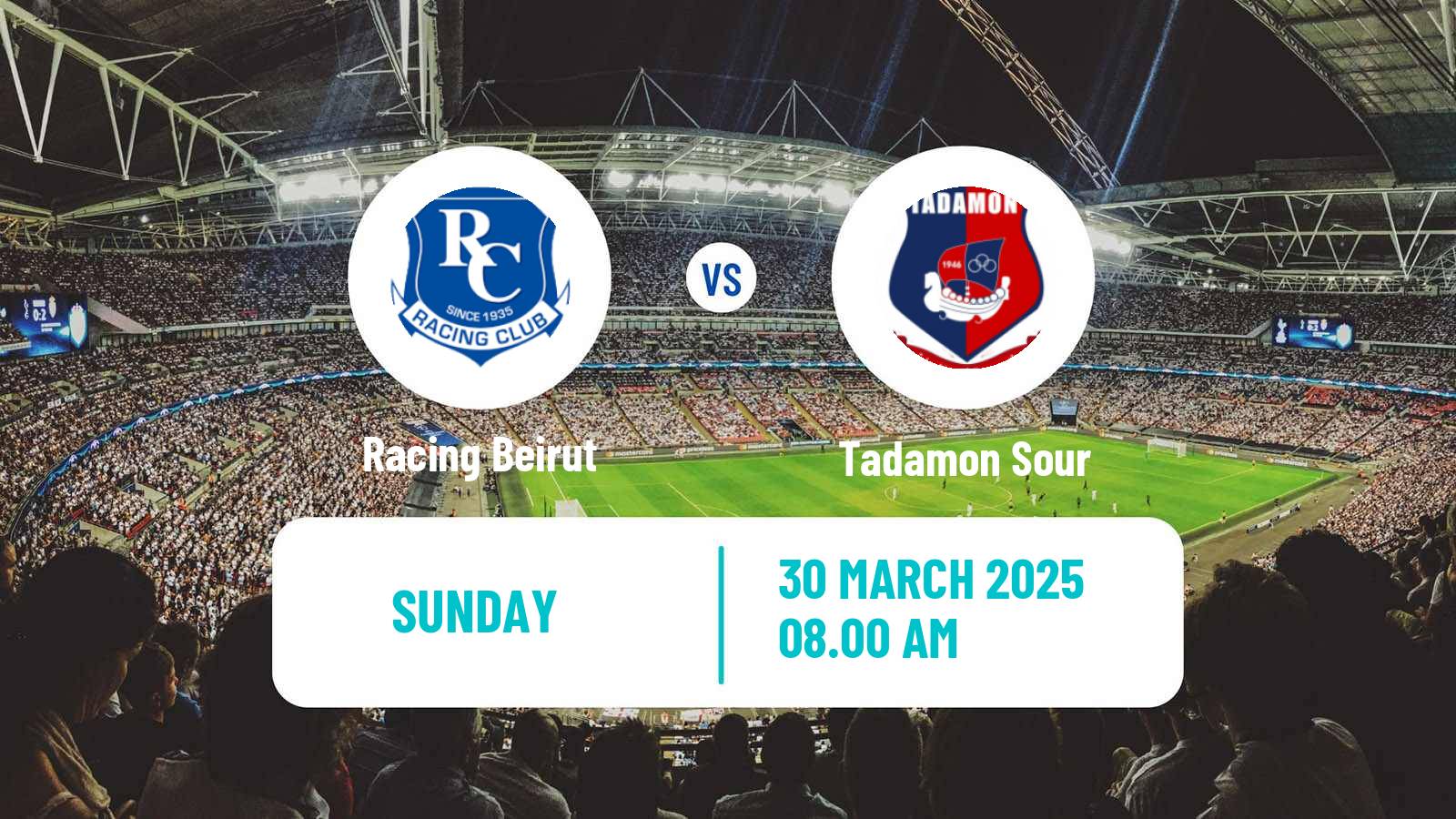 Soccer Lebanese Premier League Racing Beirut - Tadamon Sour