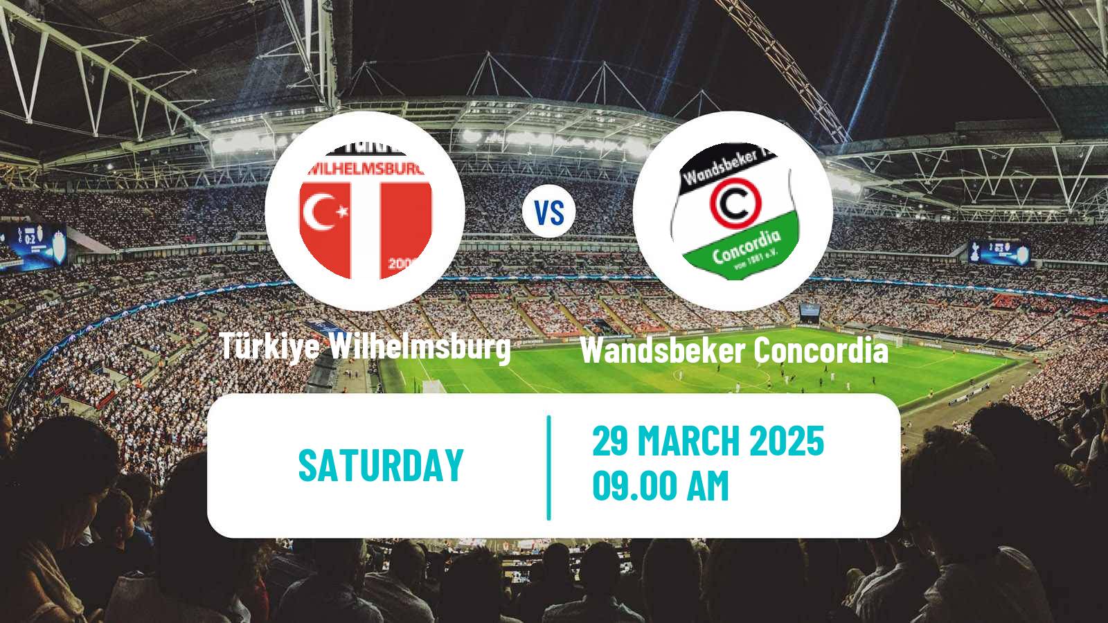 Soccer German Oberliga Hamburg Türkiye Wilhelmsburg - Wandsbeker Concordia