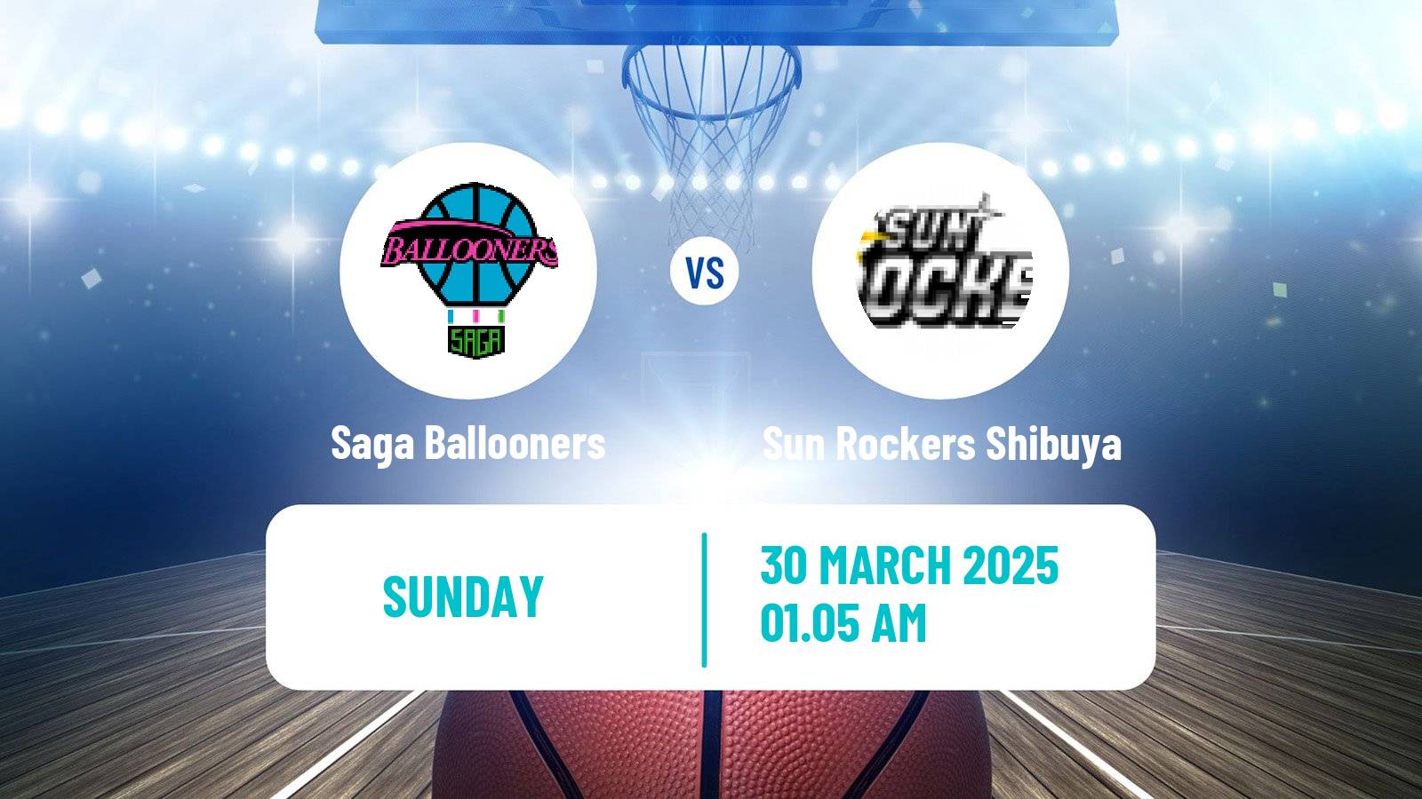 Basketball BJ League Saga Ballooners - Sun Rockers Shibuya