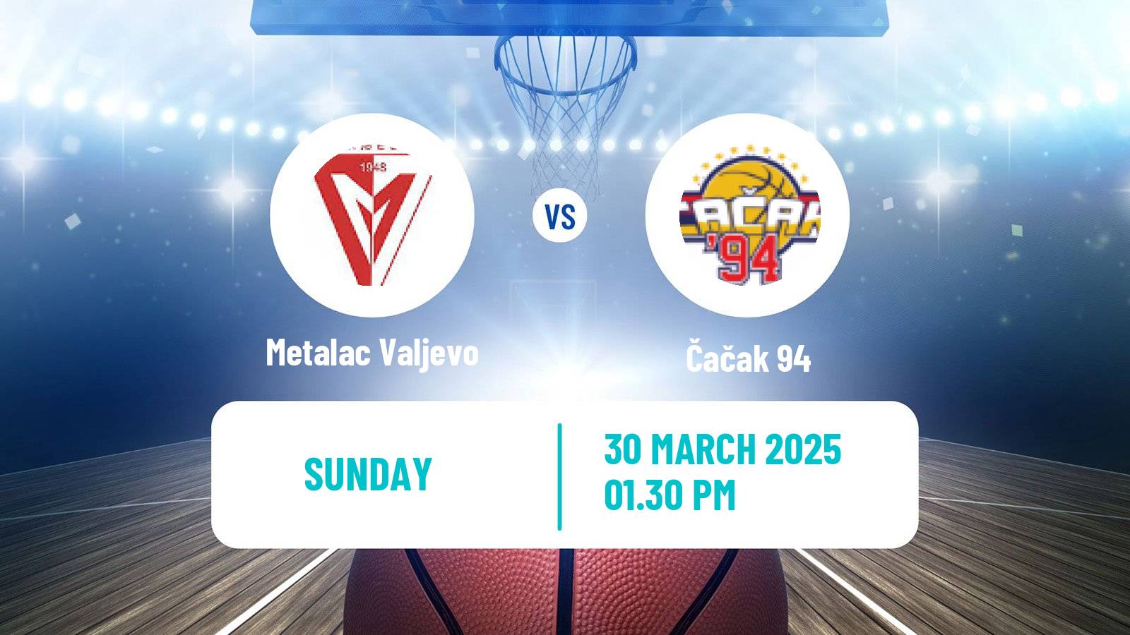 Basketball Serbian First League Basketball Metalac Valjevo - Čačak 94