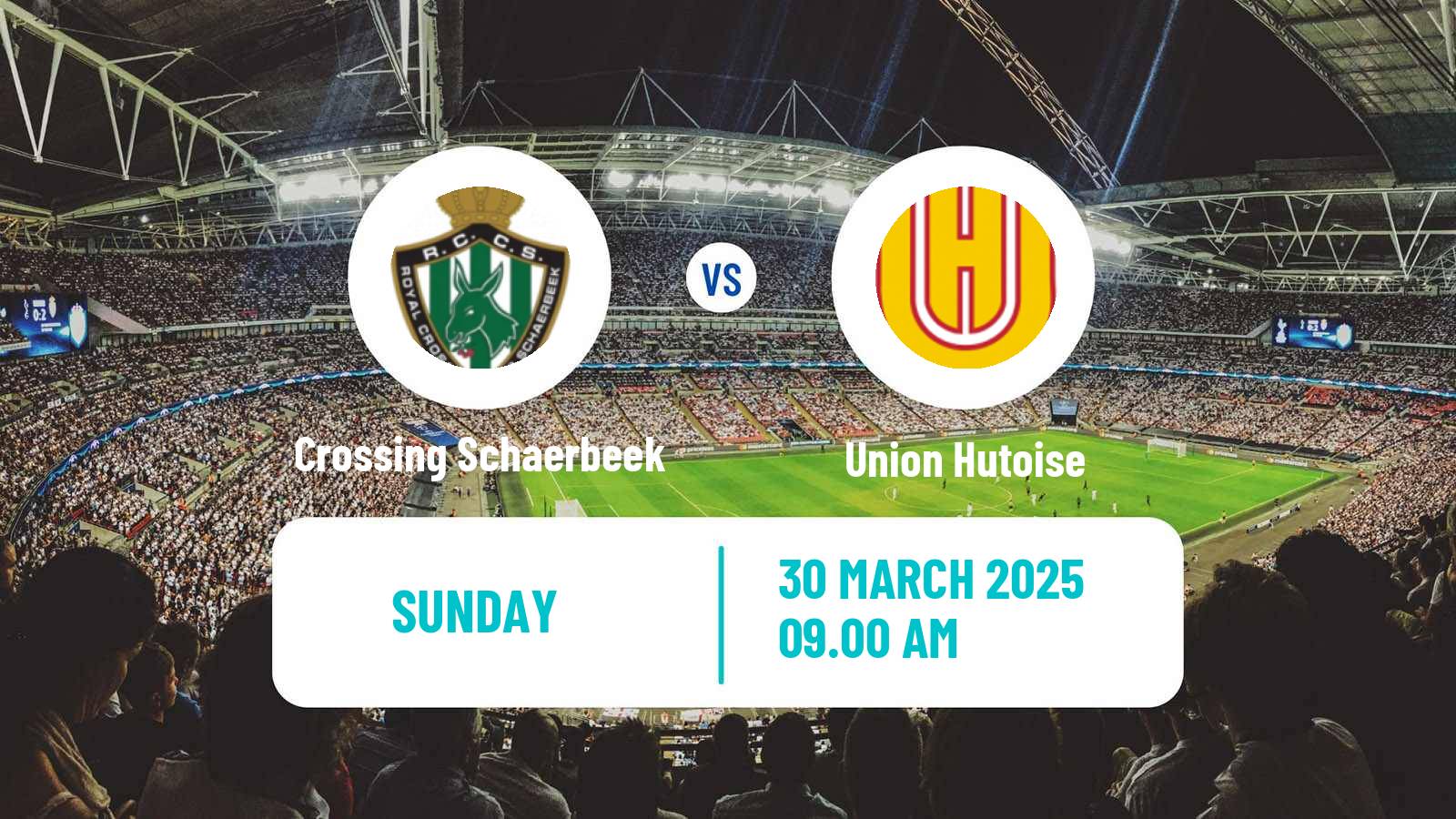 Soccer Belgian Second Amateur Division Group C Crossing Schaerbeek - Union Hutoise